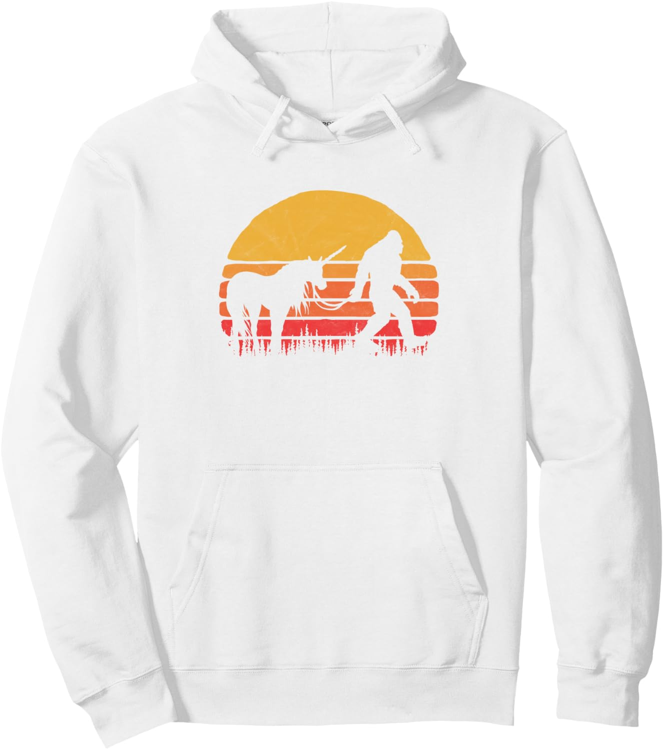  Bigfoot & Unicorn Retro Legends Pullover Hoodie | Funny