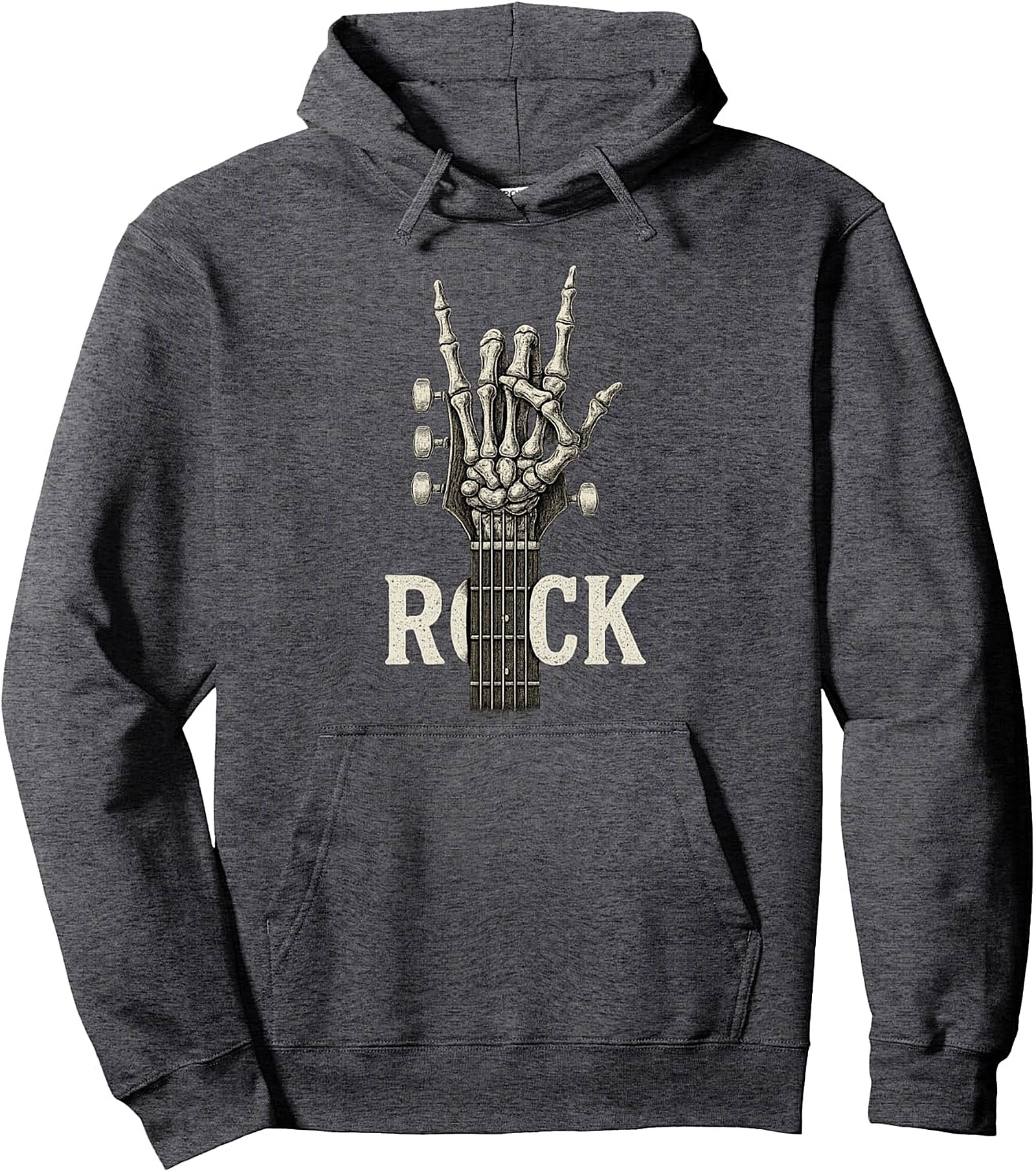  Rock On Skeleton Hand Guitar Hoodie - Rock Band Pullover