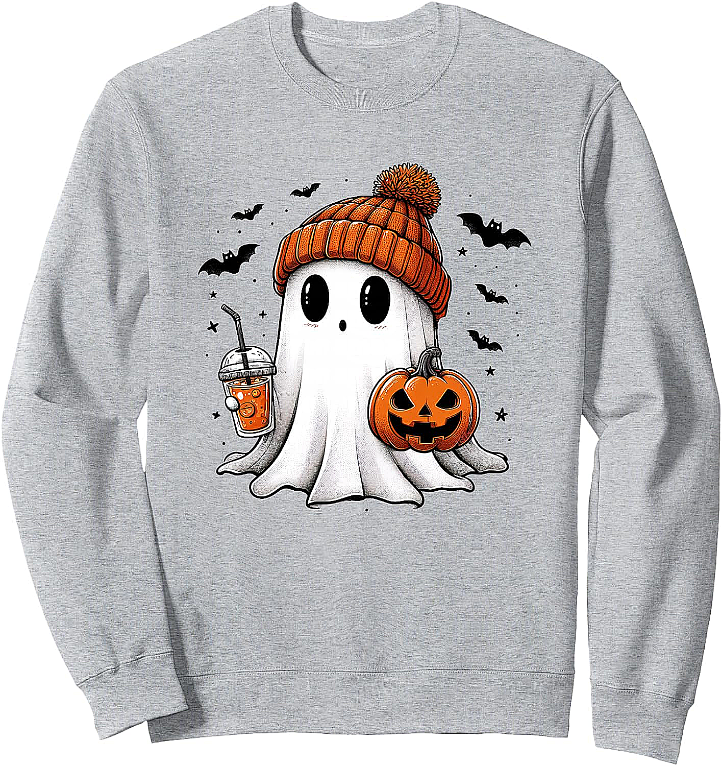 Cozy Halloween Ghost Sweatshirt Spooky Season Fun