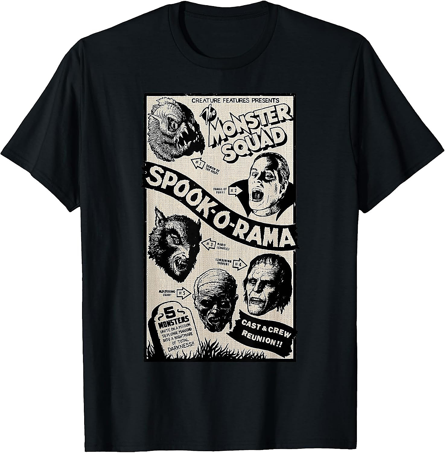 Vintage Monster Squad Horror T-Shirt | Spook-O-Rama Tee