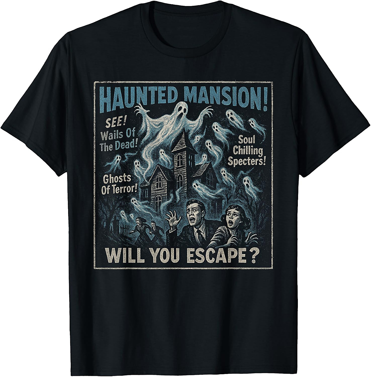Haunted Mansion Vintage Halloween T-Shirt | Retro Horror Tee