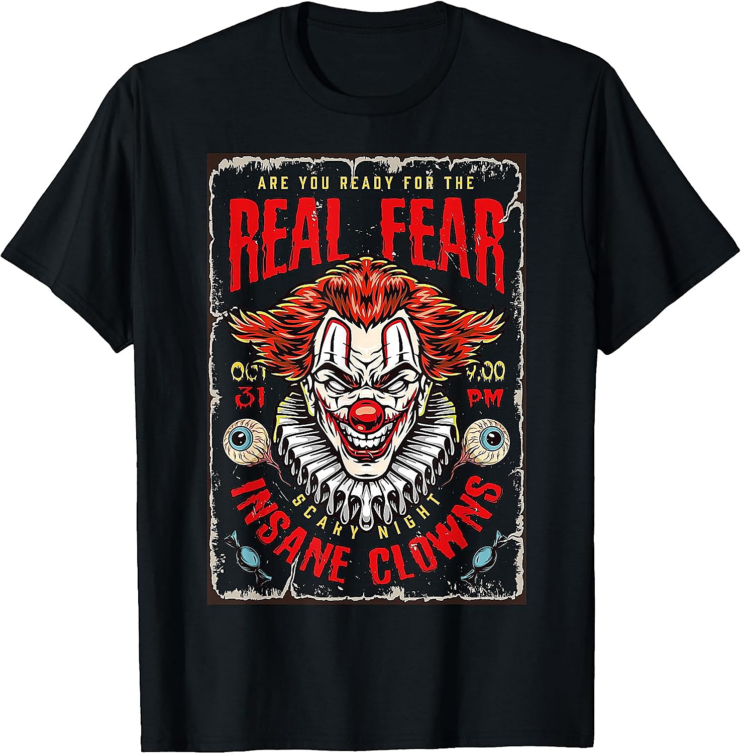 Scary Clown Halloween T-Shirt | Vintage Horror Poster Tee
