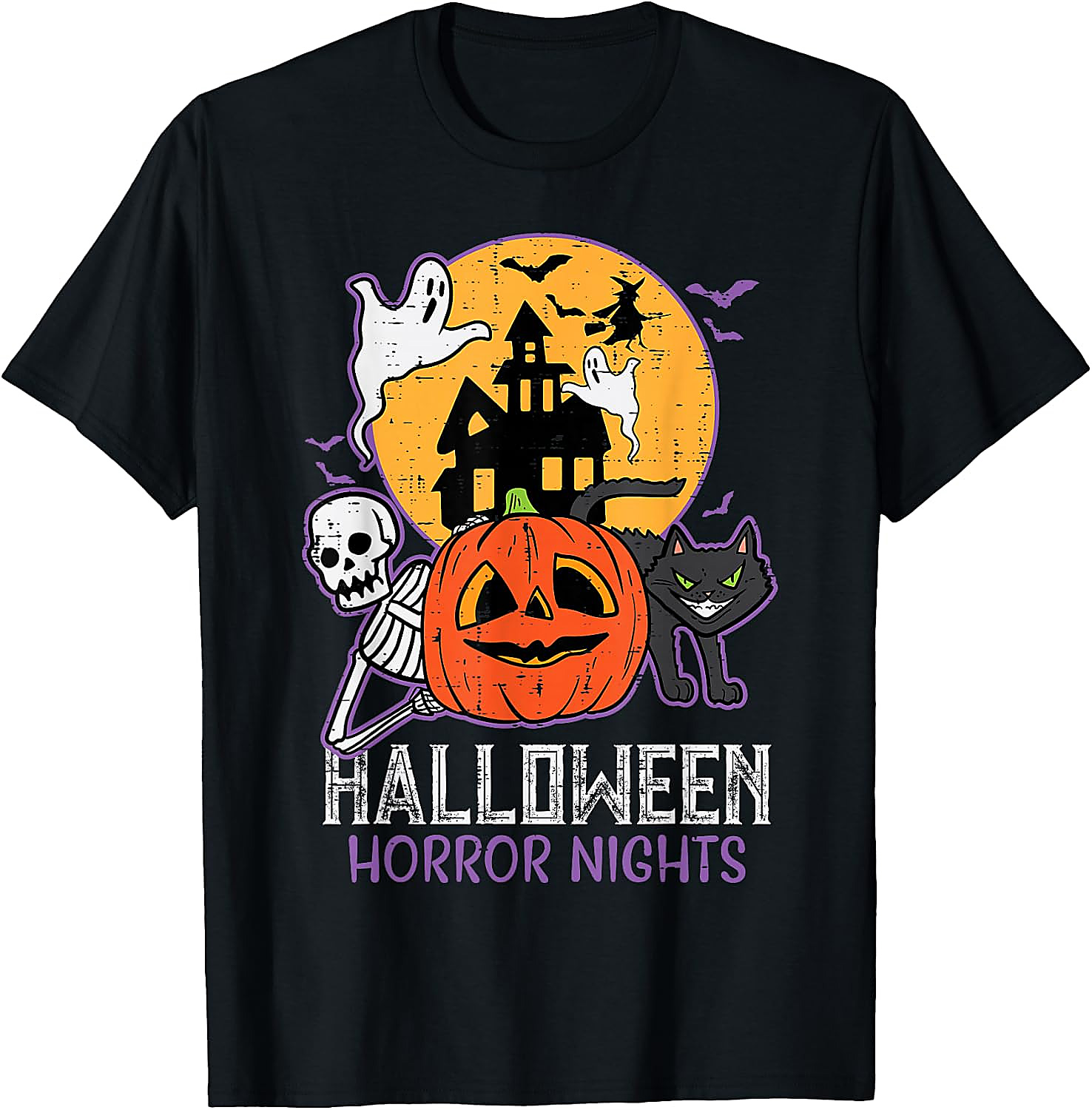 Halloween Horror Nights Spooky Skeleton T-Shirt | Retro Tee