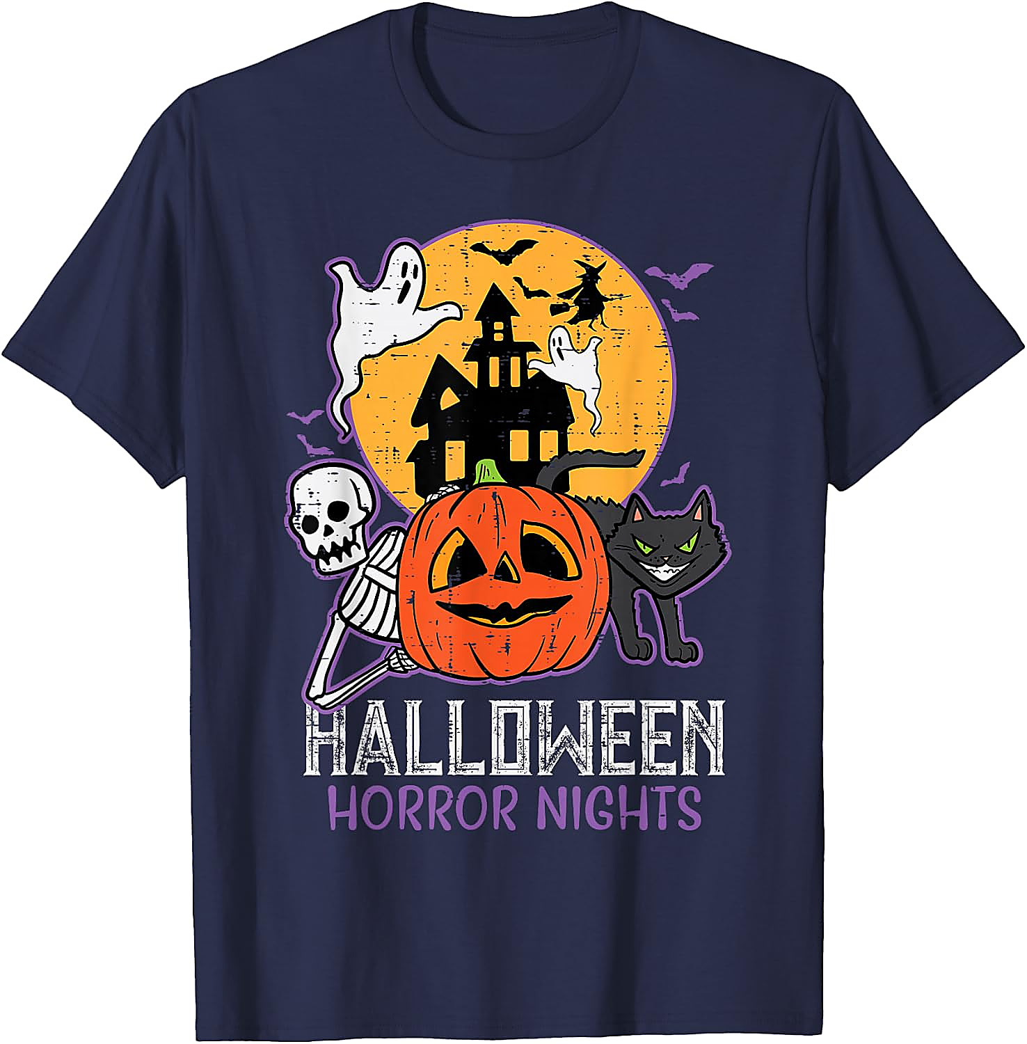 Halloween Horror Nights Spooky Skeleton T-Shirt | Retro Tee