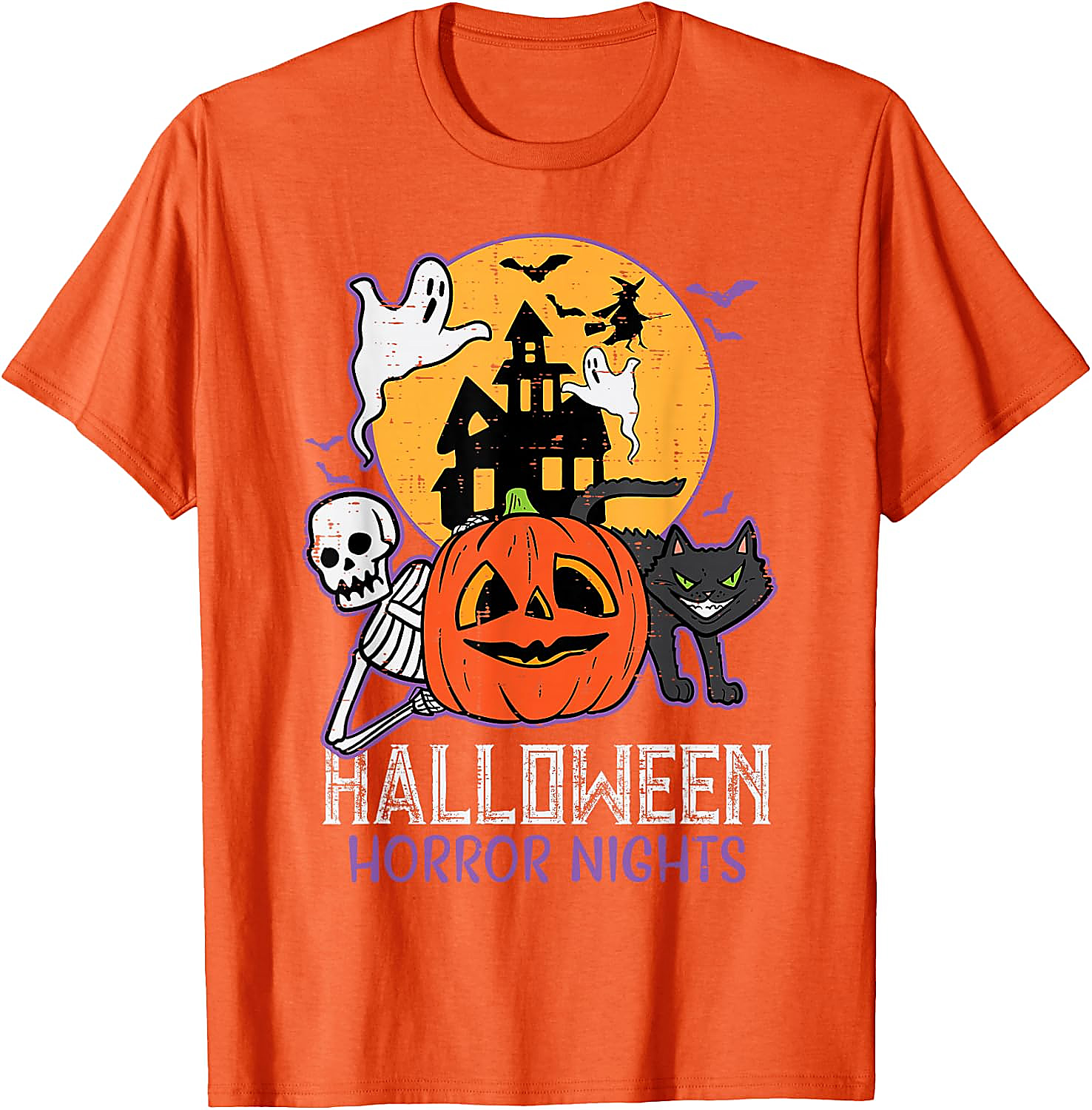 Halloween Horror Nights Spooky Skeleton T-Shirt | Retro Tee