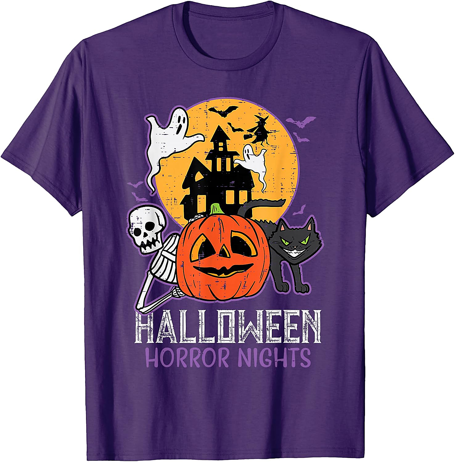 Halloween Horror Nights Spooky Skeleton T-Shirt | Retro Tee