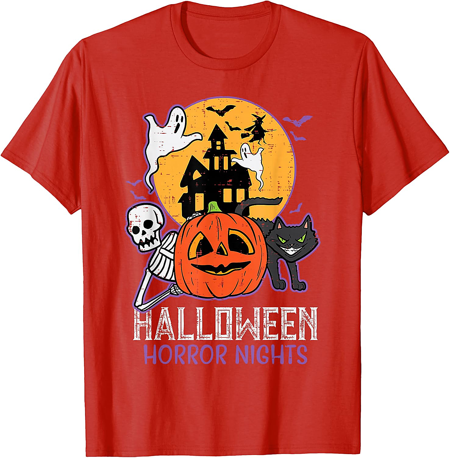Halloween Horror Nights Spooky Skeleton T-Shirt | Retro Tee