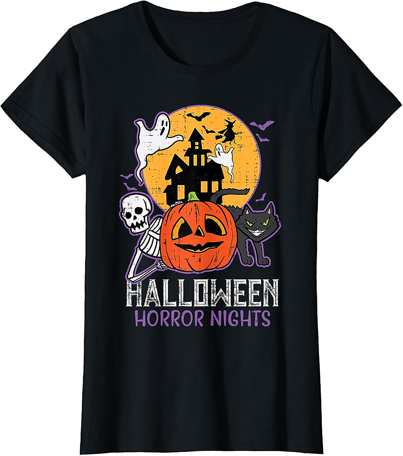 Halloween Horror Nights Spooky Skeleton T-Shirt | Retro Tee
