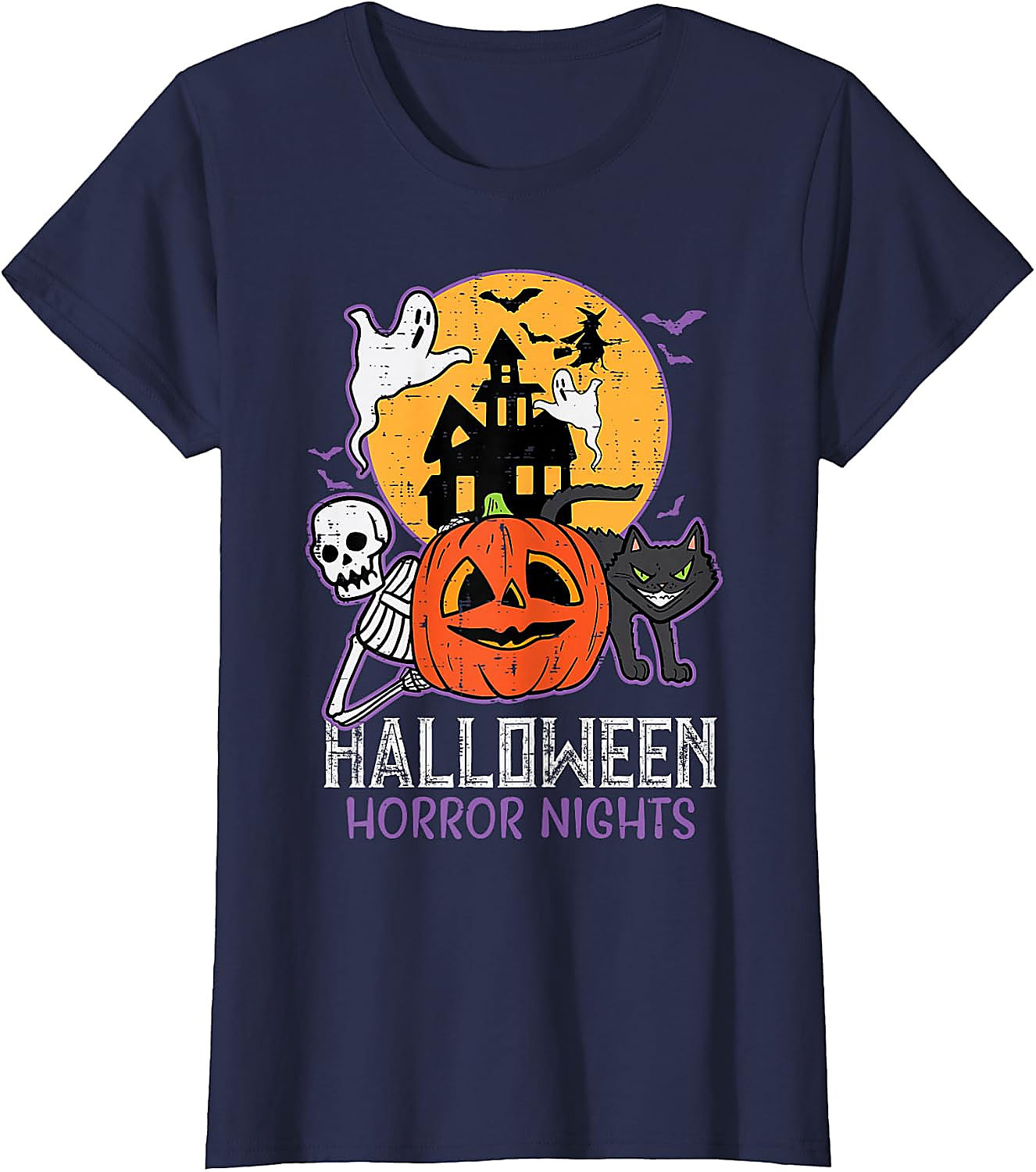 Halloween Horror Nights Spooky Skeleton T-Shirt | Retro Tee