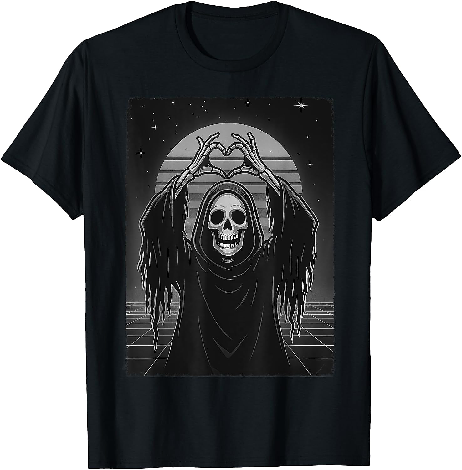 Scary Face Skeleton Halloween T-Shirt | Grim Reaper Tee