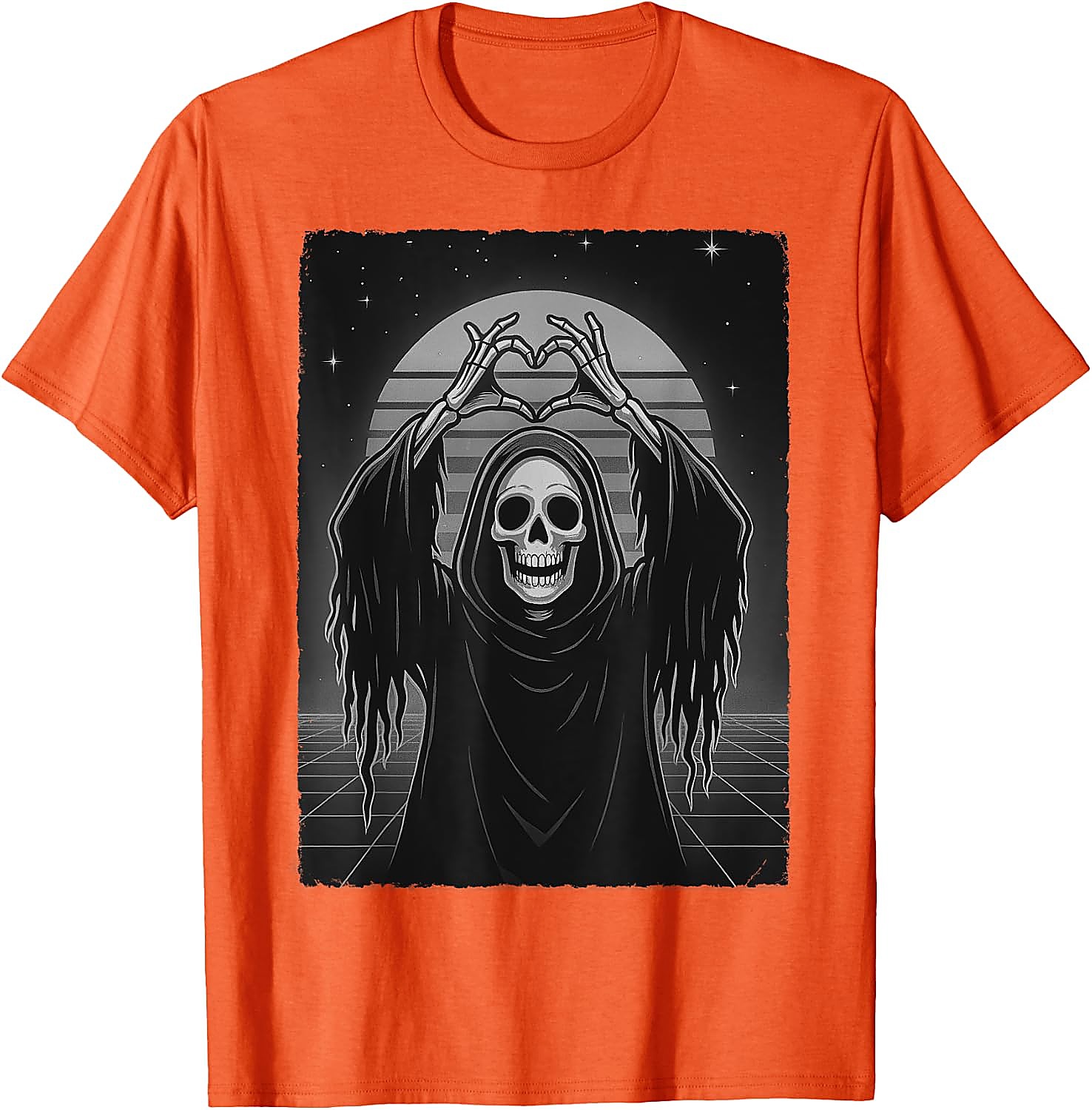 Scary Face Skeleton Halloween T-Shirt | Grim Reaper Tee