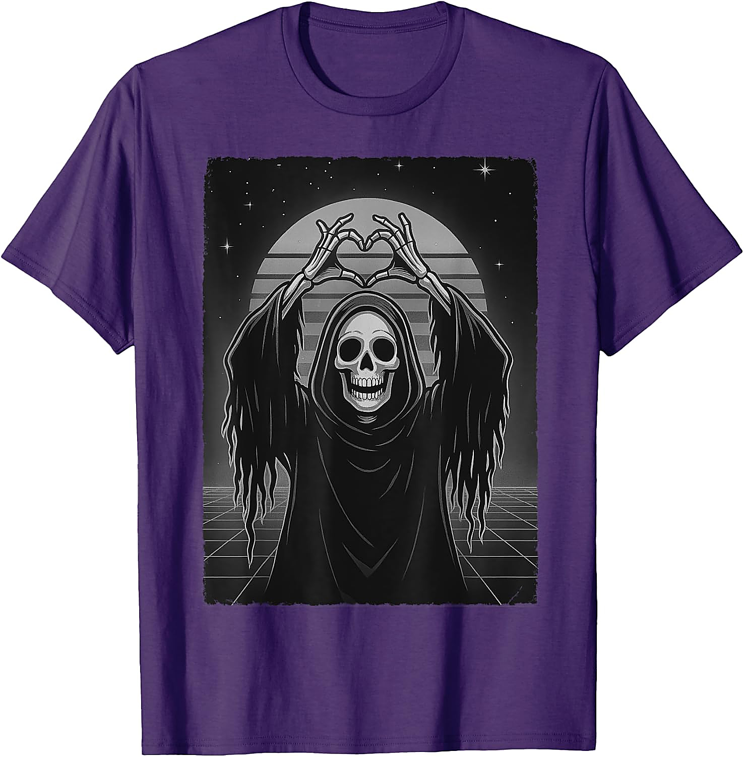 Scary Face Skeleton Halloween T-Shirt | Grim Reaper Tee