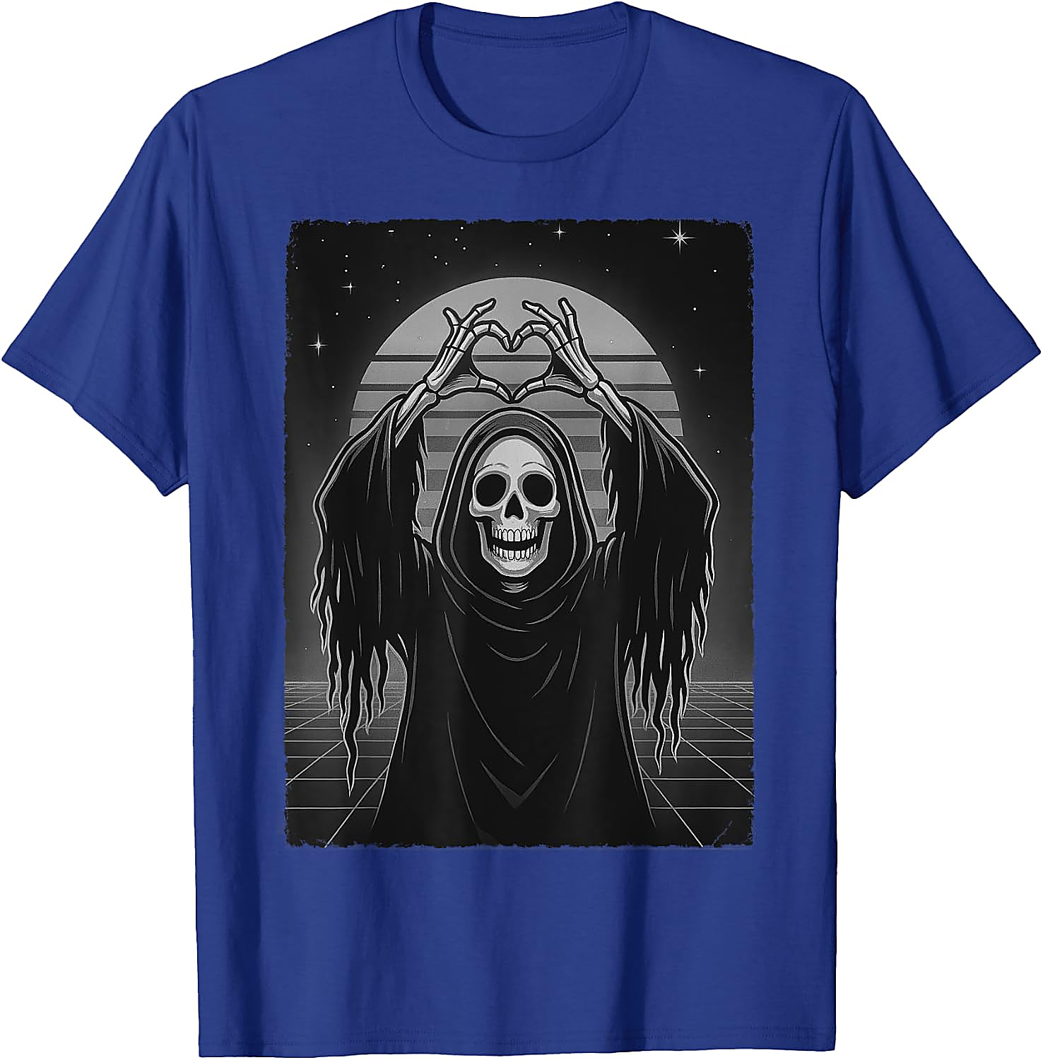 Scary Face Skeleton Halloween T-Shirt | Grim Reaper Tee