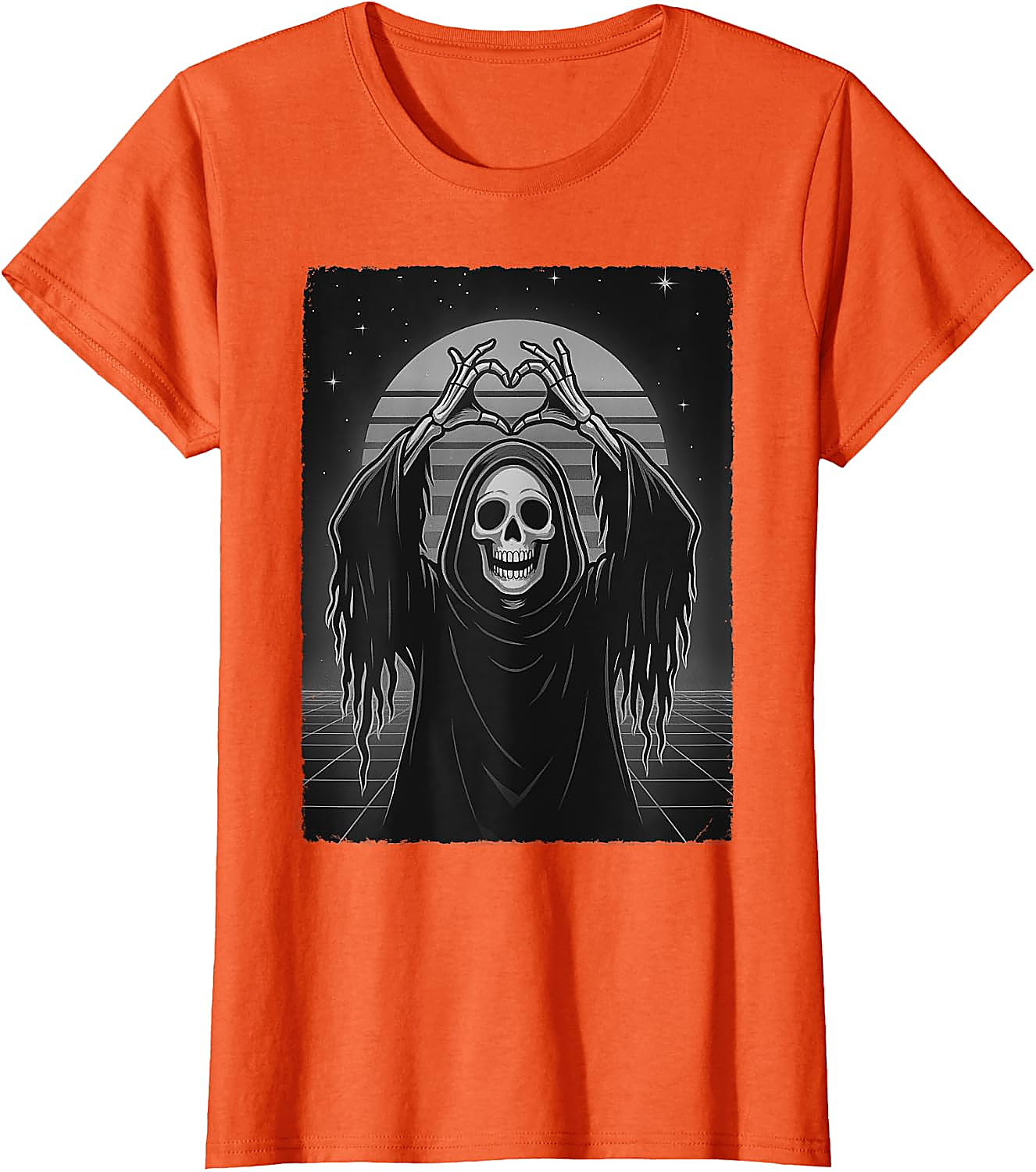 Scary Face Skeleton Halloween T-Shirt | Grim Reaper Tee