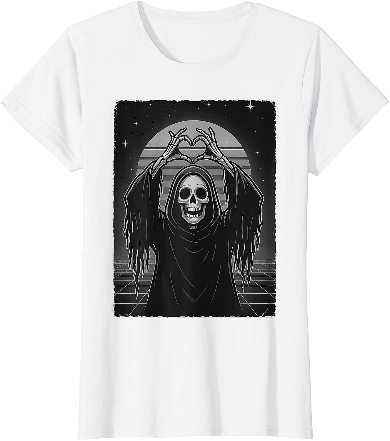 Scary Face Skeleton Halloween T-Shirt | Grim Reaper Tee