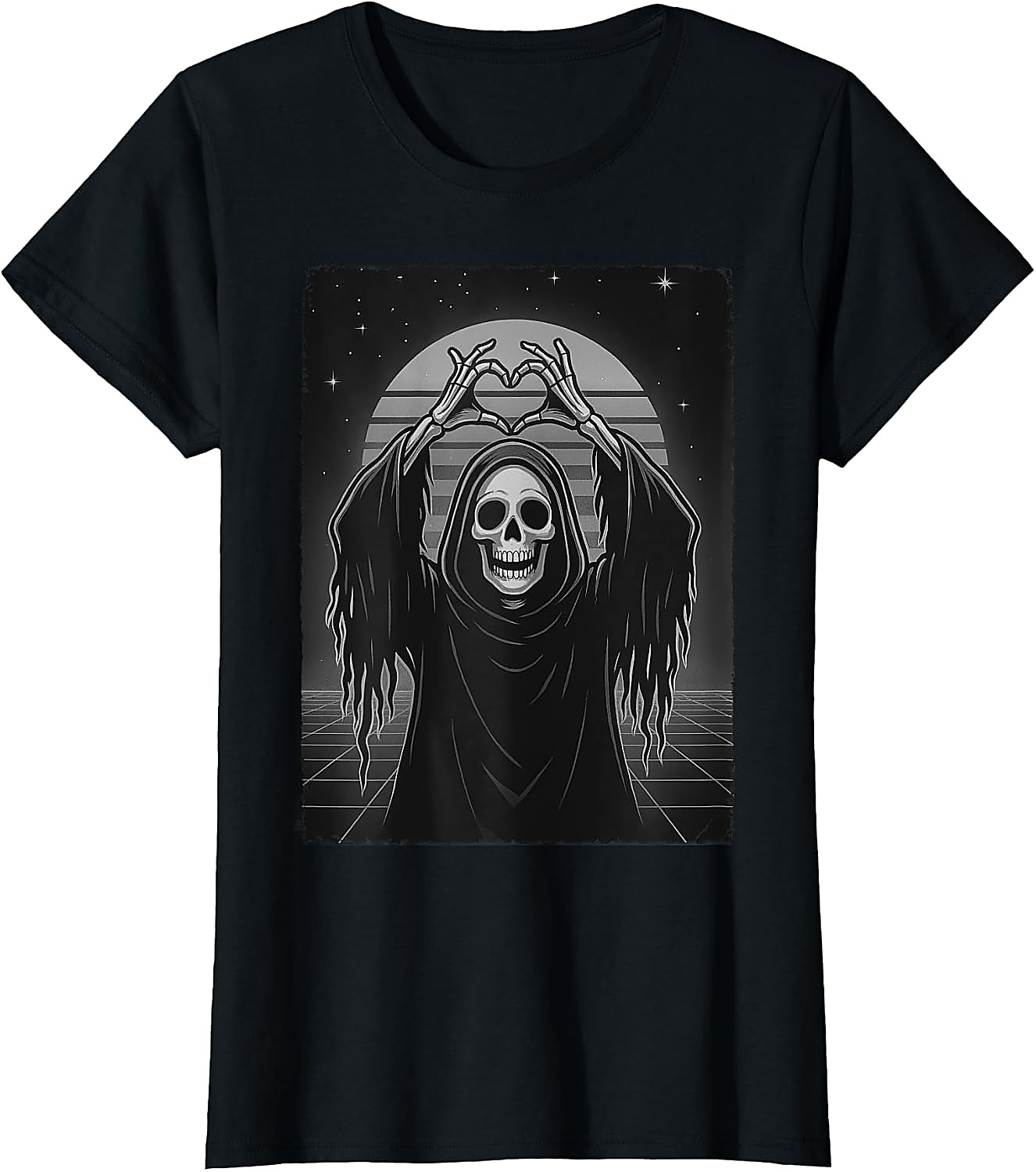 Scary Face Skeleton Halloween T-Shirt | Grim Reaper Tee