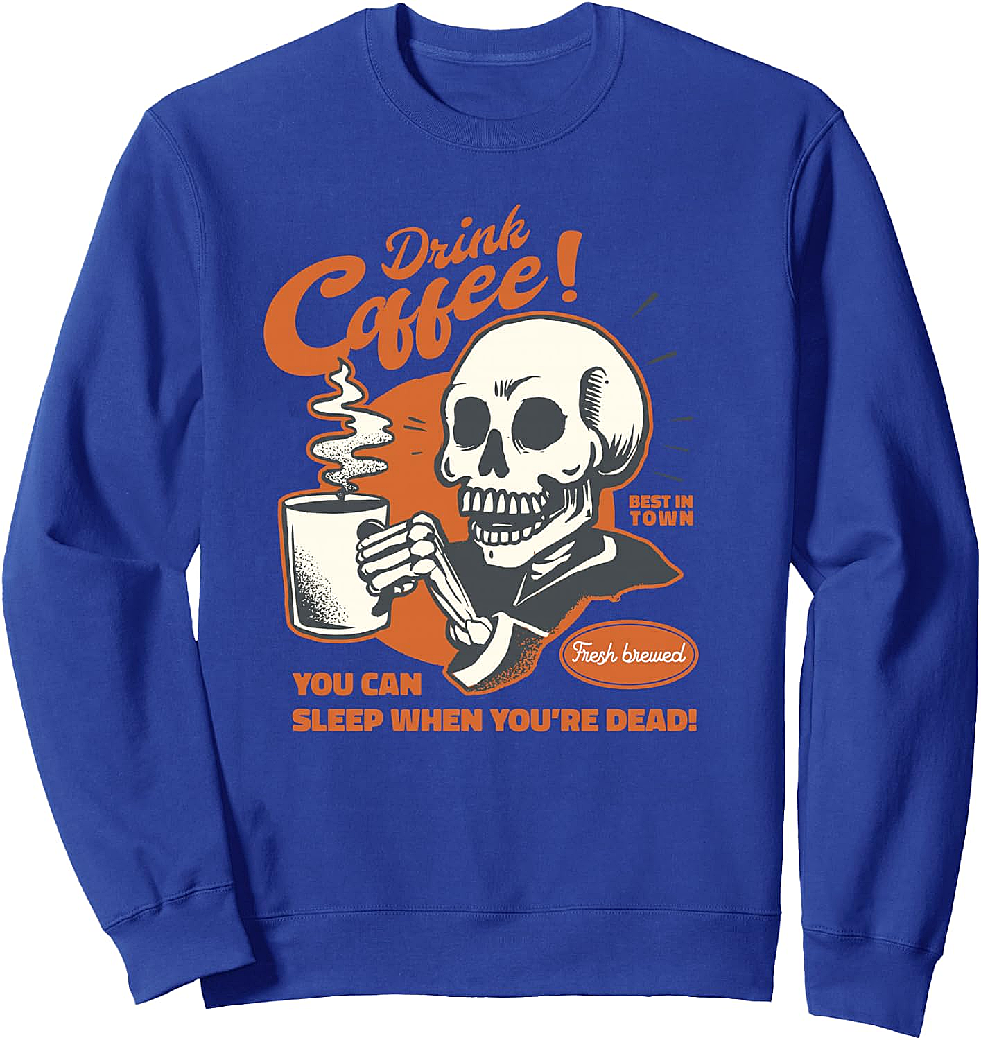 Funny Coffee Skeleton Sweatshirt Halloween Spooky Tee