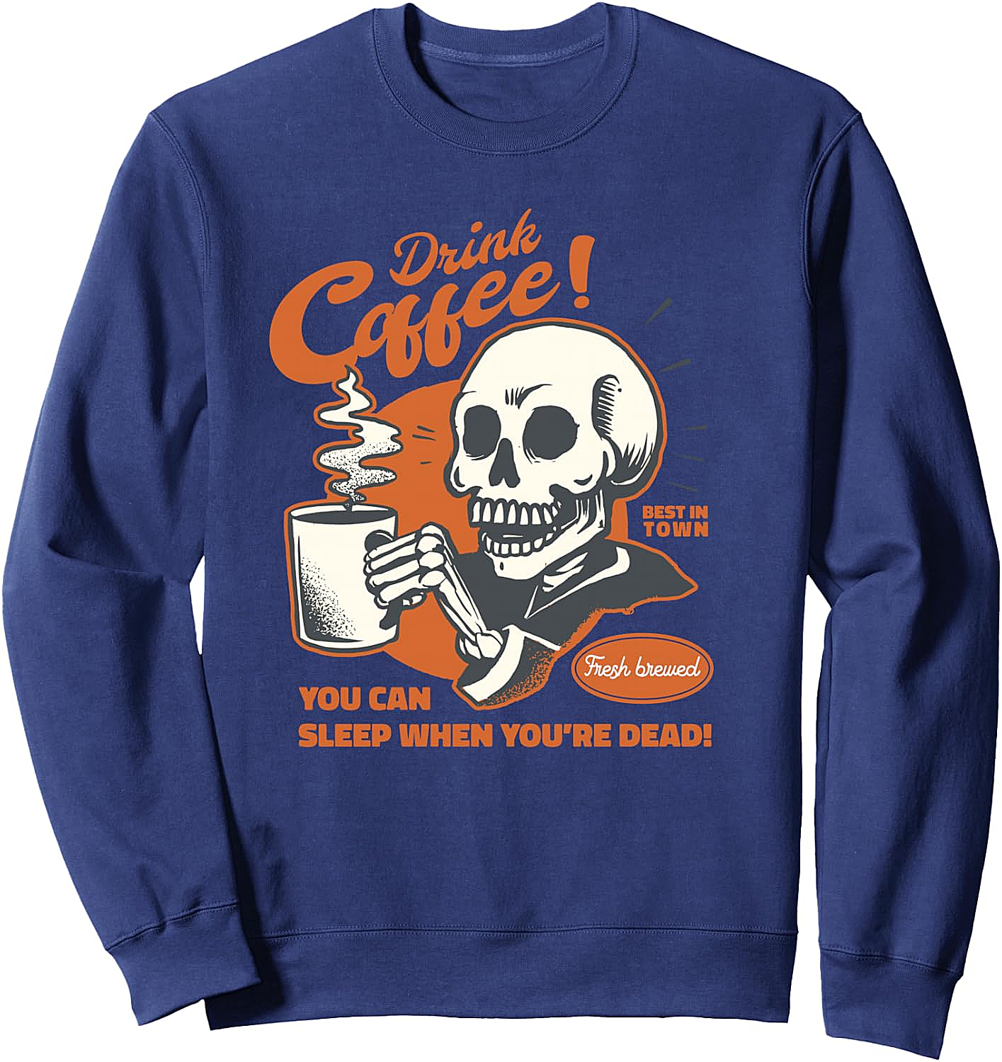 Funny Coffee Skeleton Sweatshirt Halloween Spooky Tee