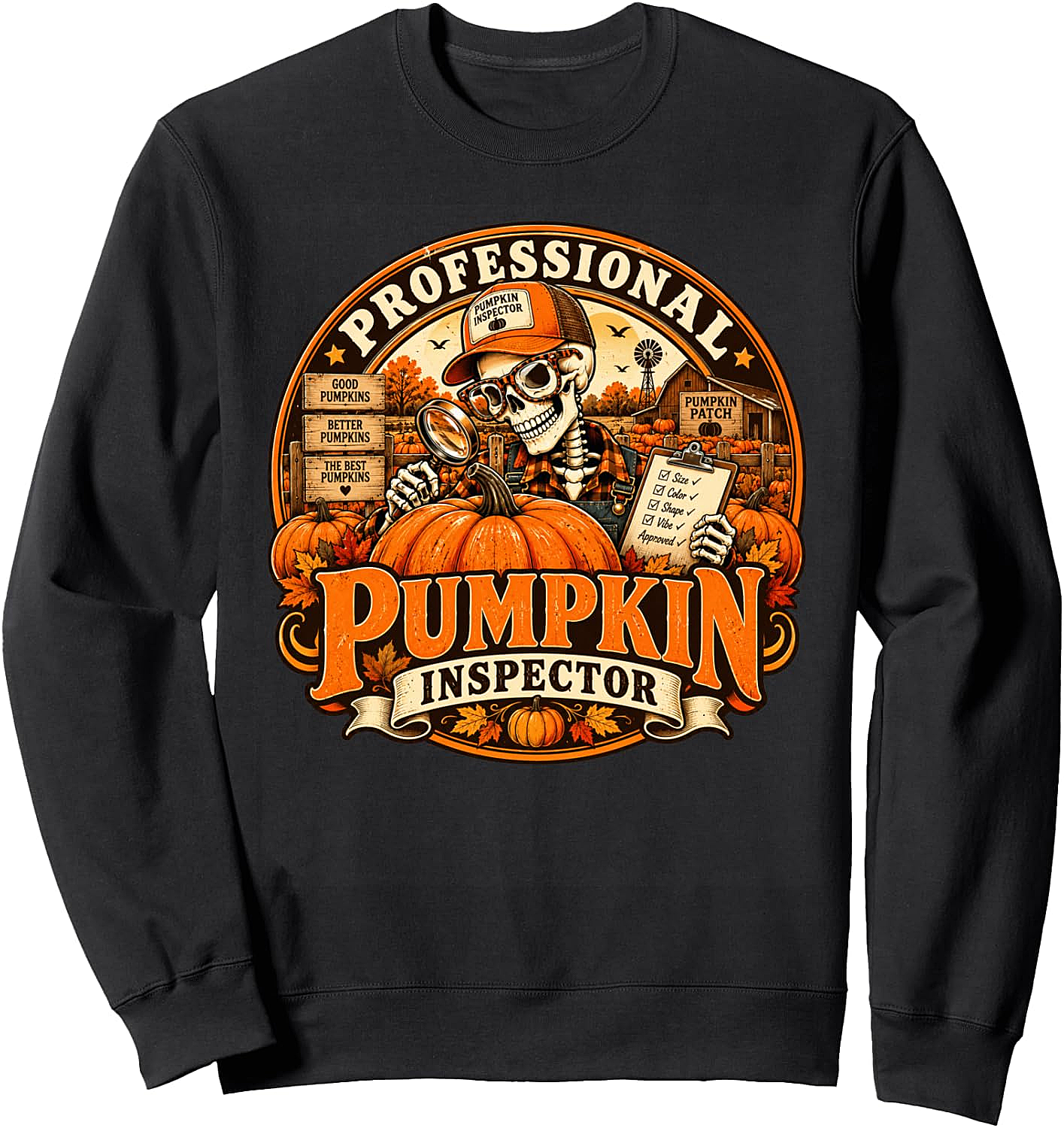 Professional Pumpkin Inspector Funny Fall Halloween Sweatshirt
