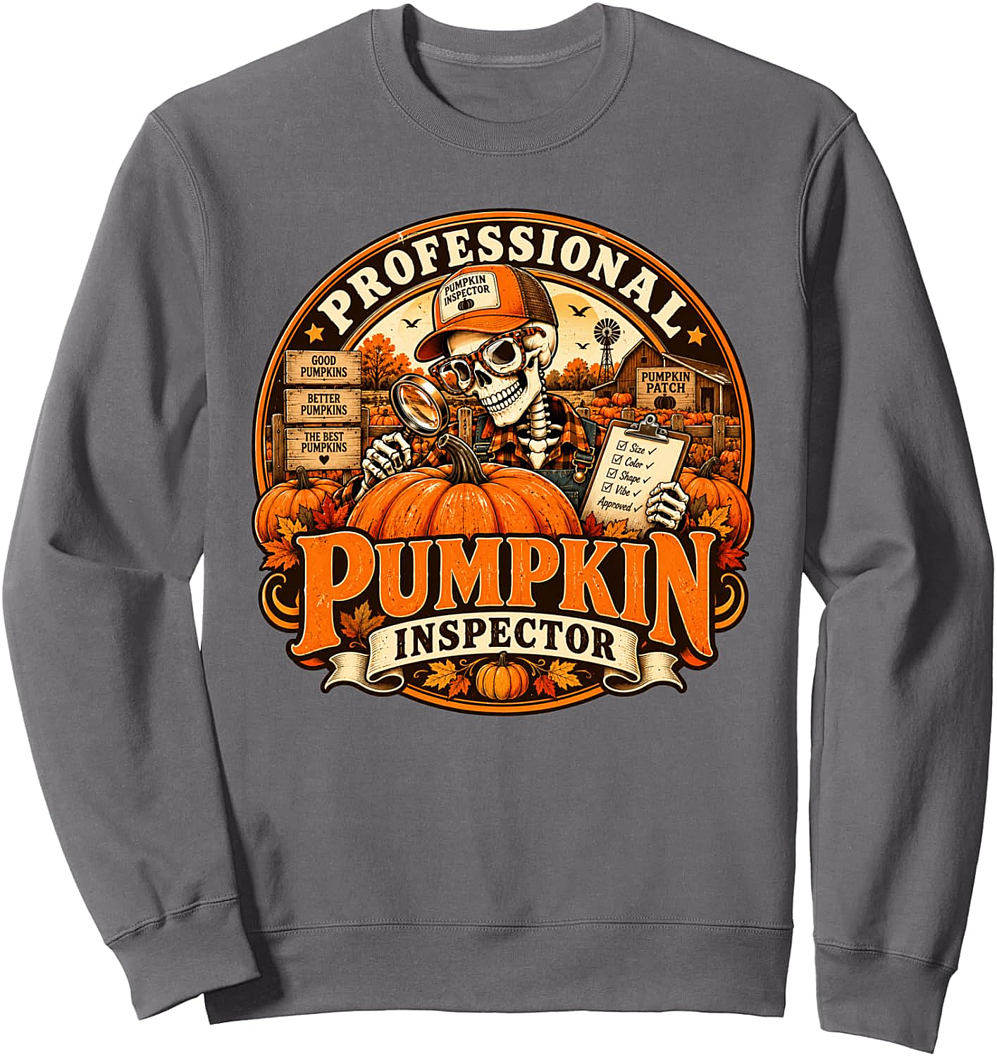 Professional Pumpkin Inspector Funny Fall Halloween Sweatshirt