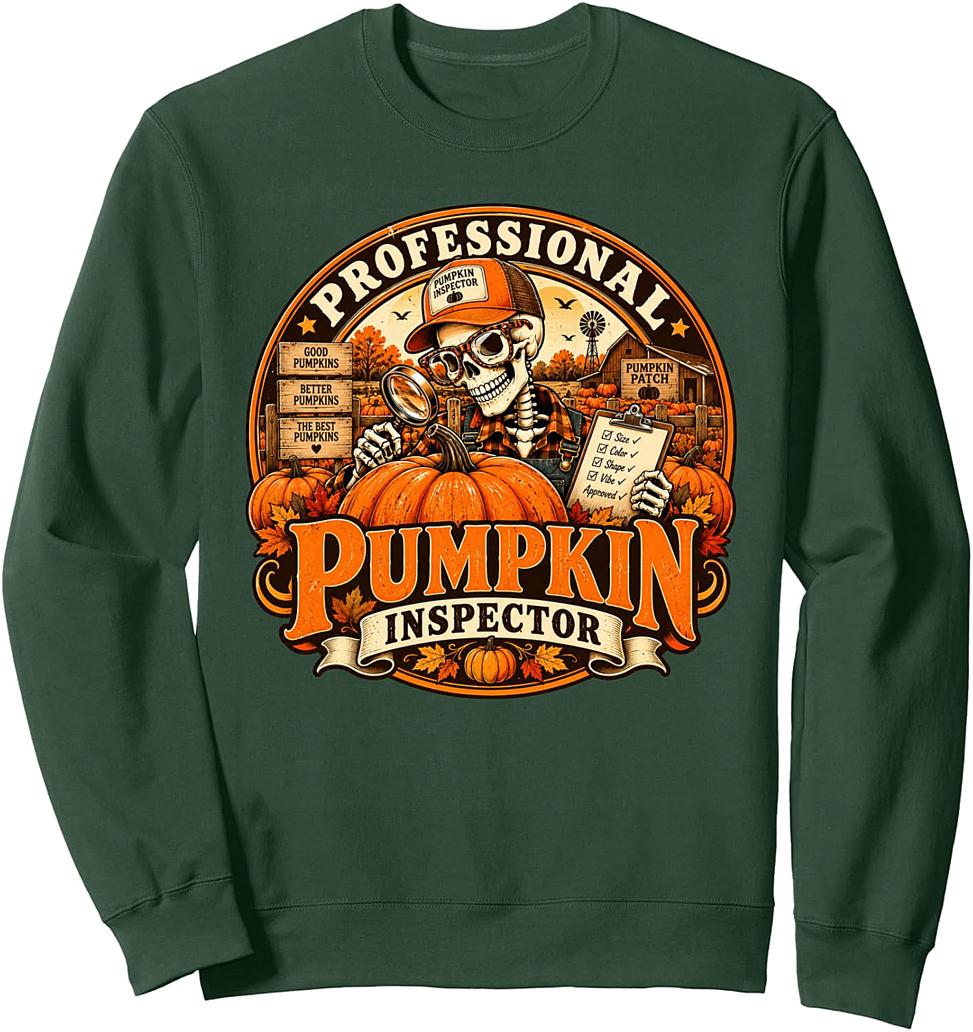 Professional Pumpkin Inspector Funny Fall Halloween Sweatshirt