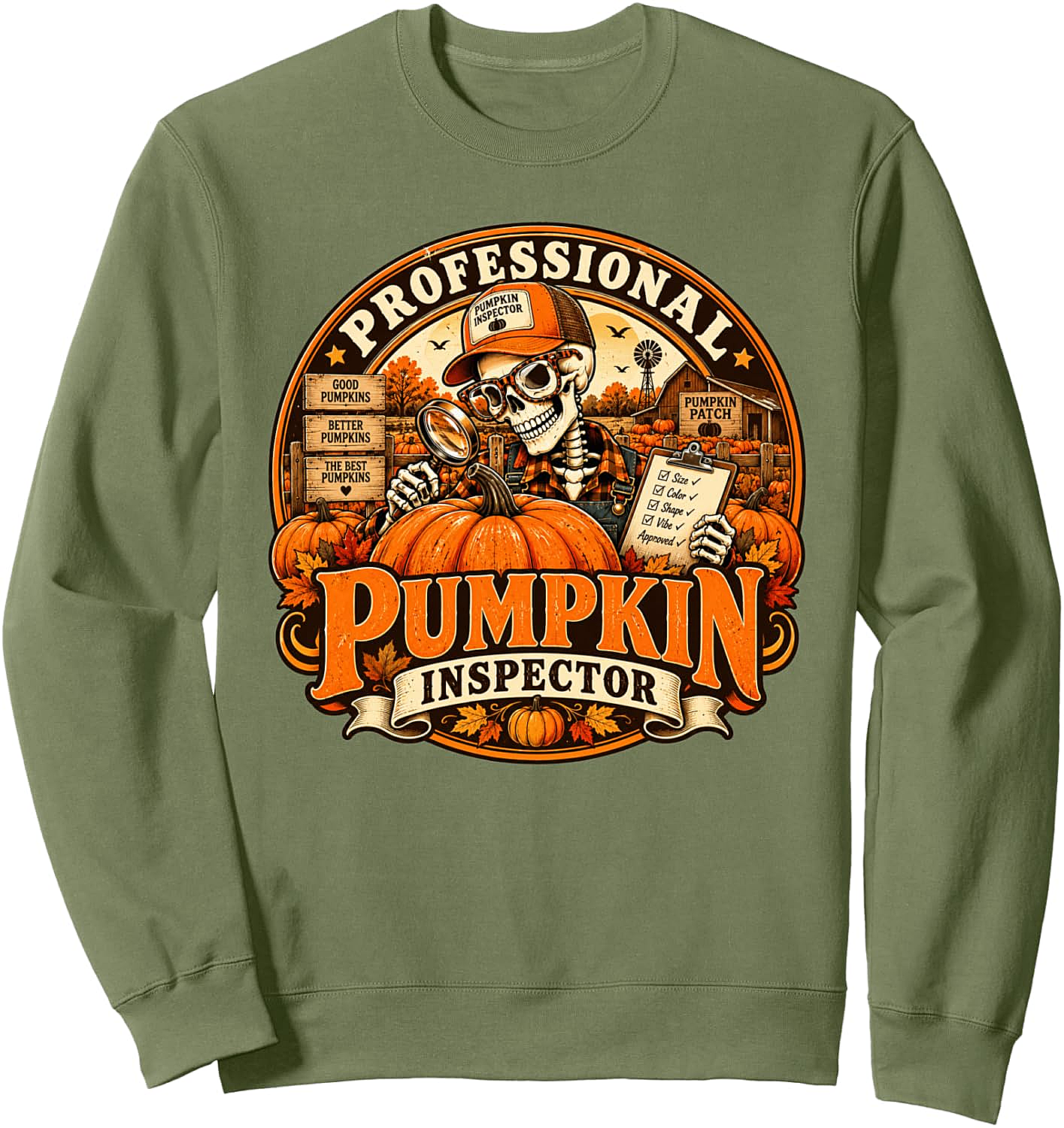 Professional Pumpkin Inspector Funny Fall Halloween Sweatshirt