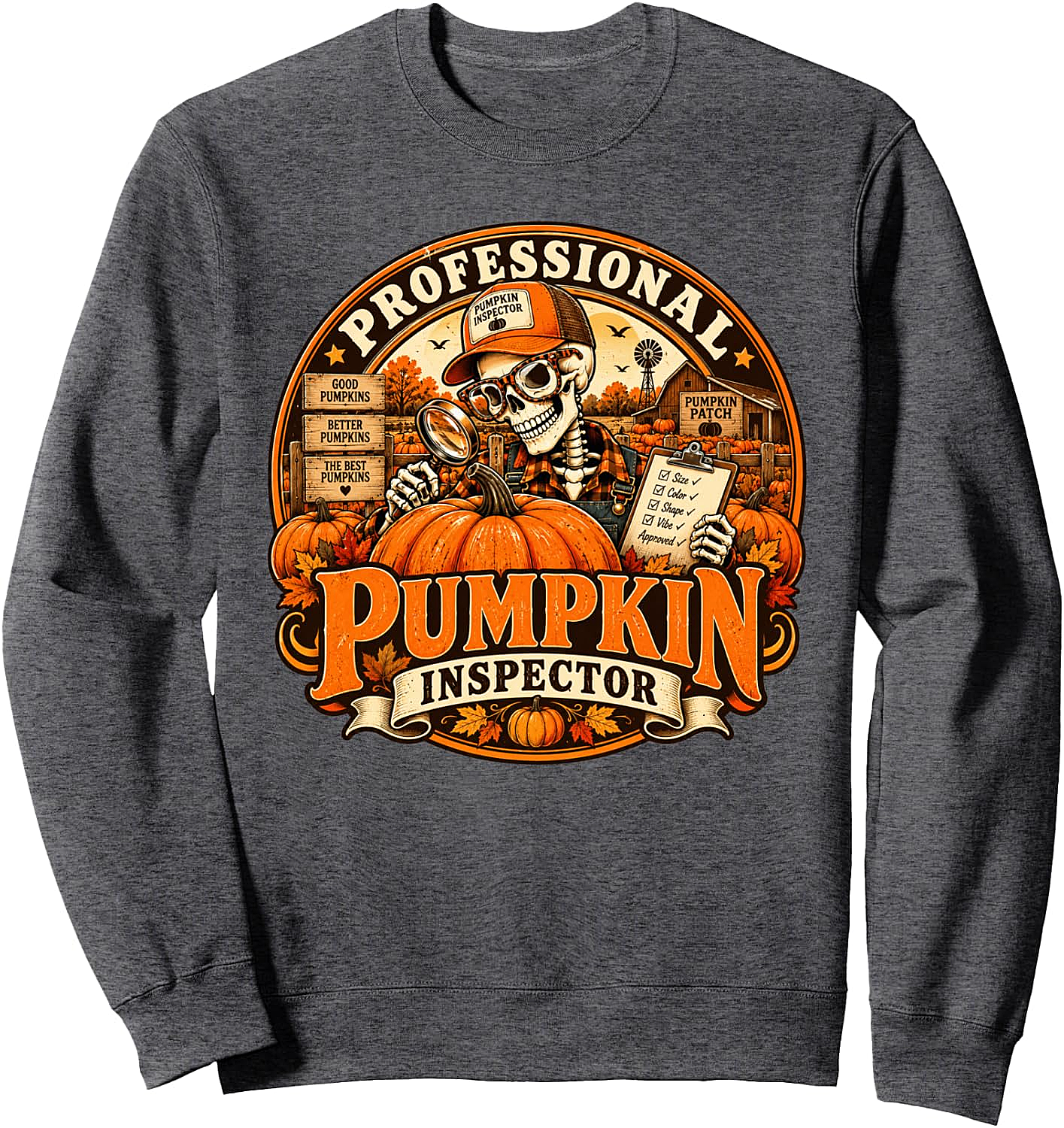 Professional Pumpkin Inspector Funny Fall Halloween Sweatshirt