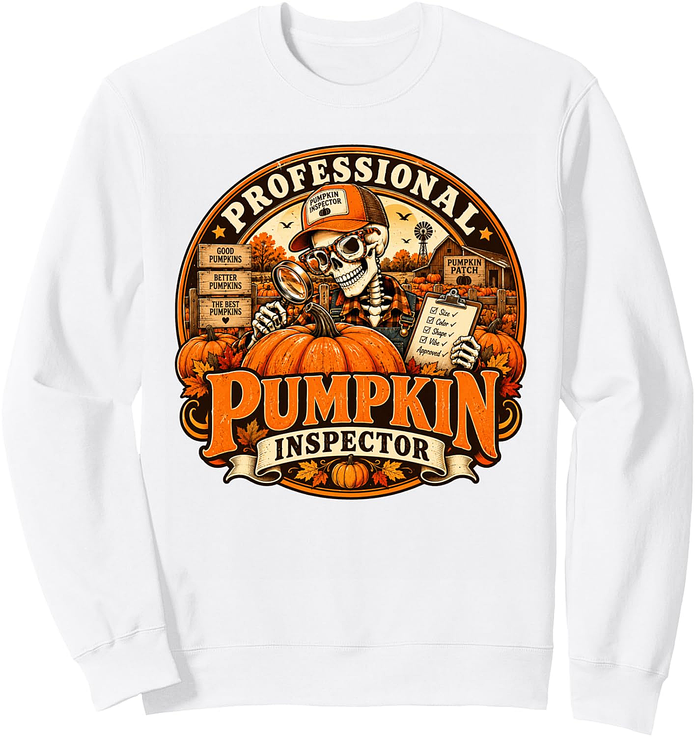Professional Pumpkin Inspector Funny Fall Halloween Sweatshirt