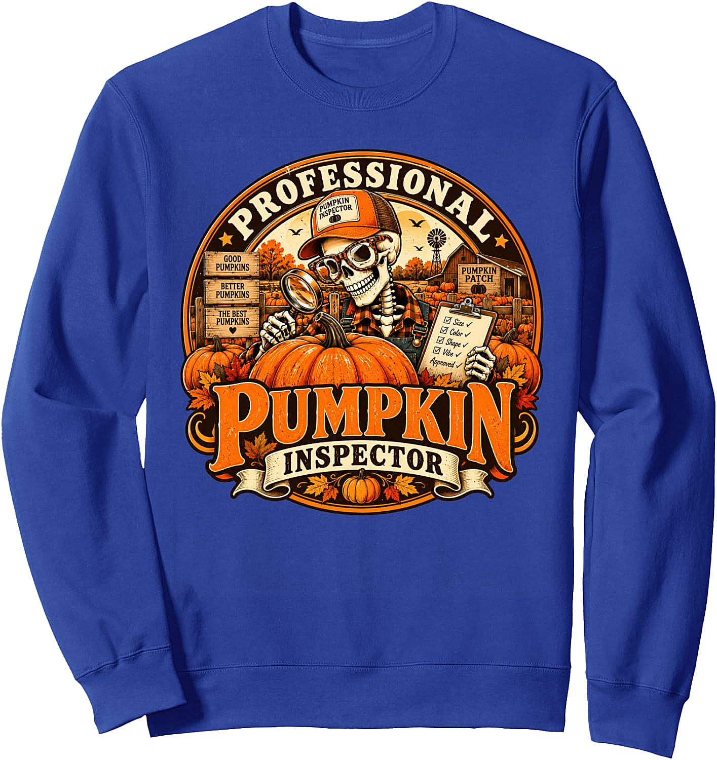 Professional Pumpkin Inspector Funny Fall Halloween Sweatshirt
