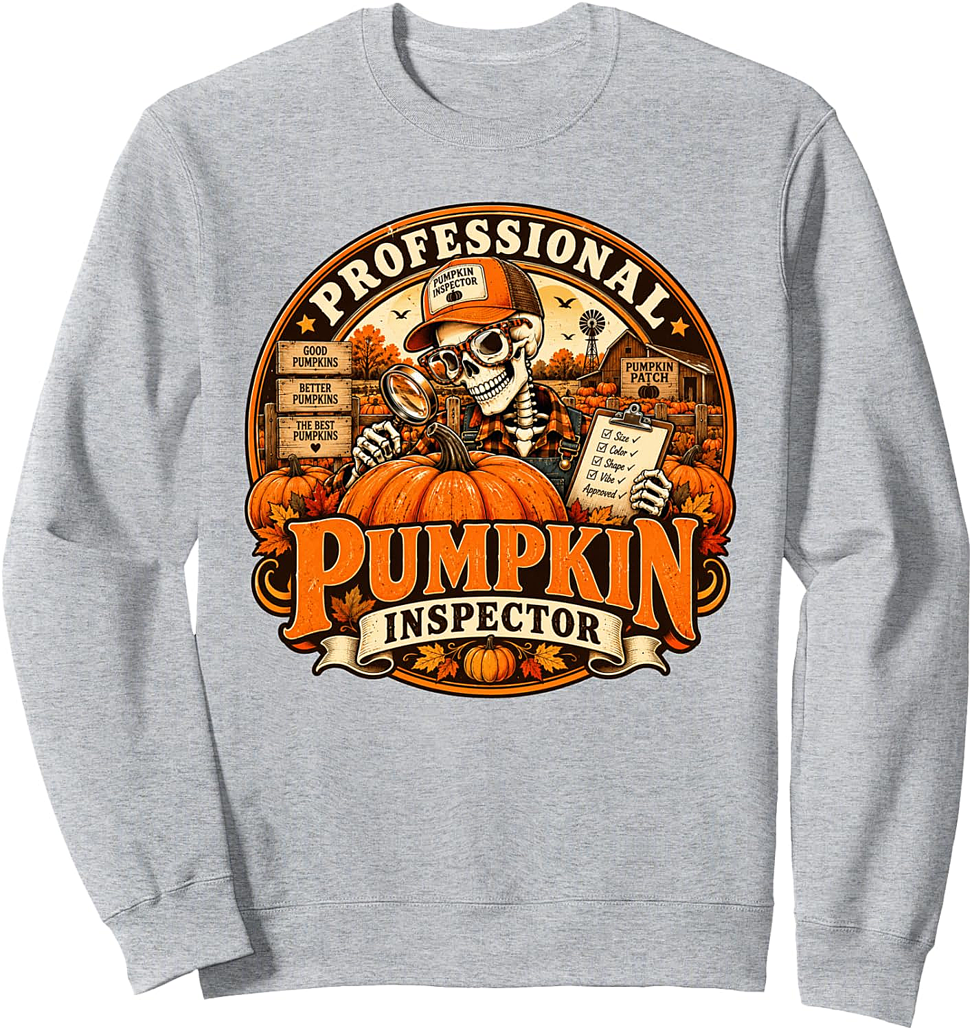 Professional Pumpkin Inspector Funny Fall Halloween Sweatshirt