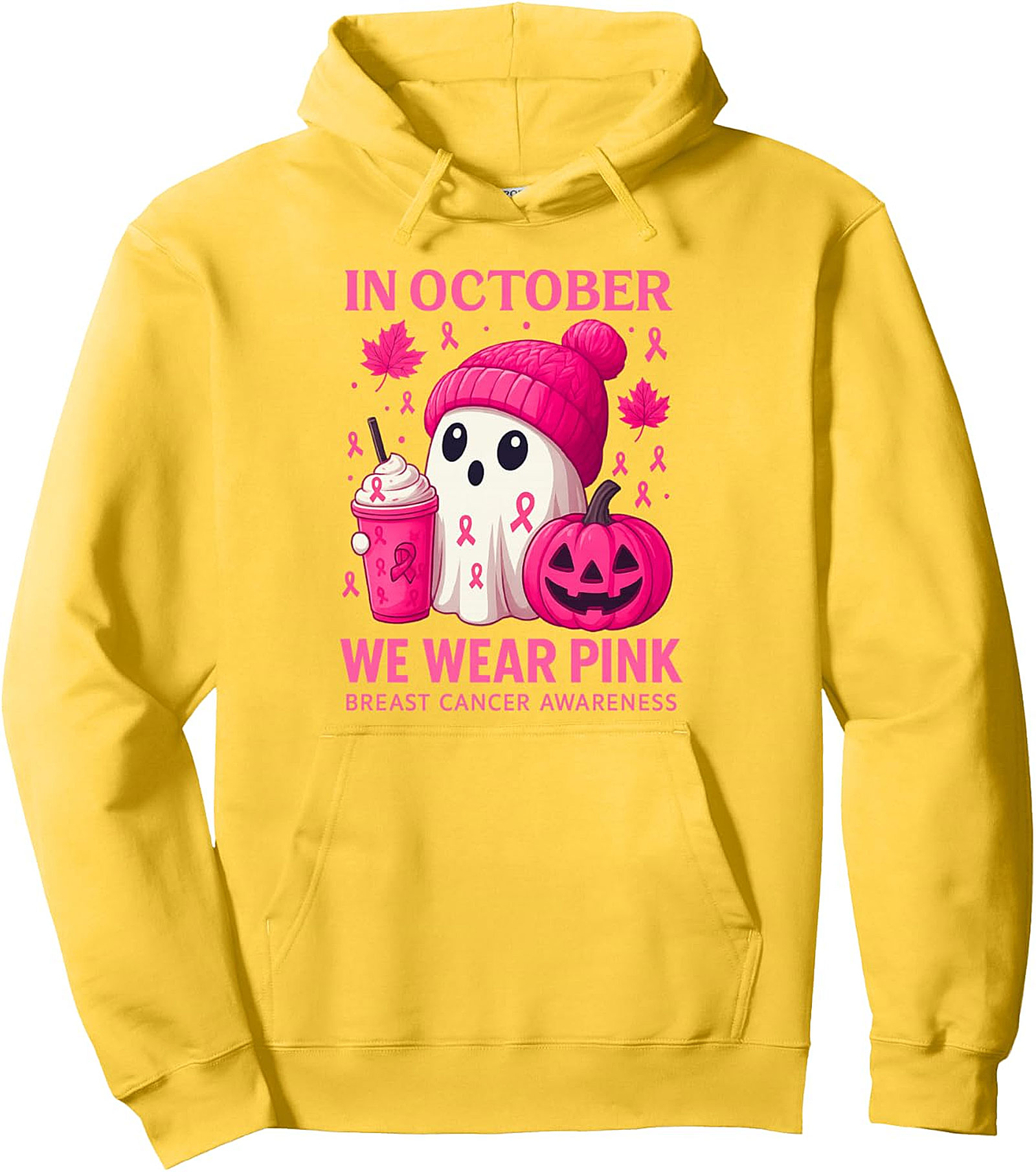 Pink Ribbon Halloween Pullover Hoodie | Breast Cancer Awareness