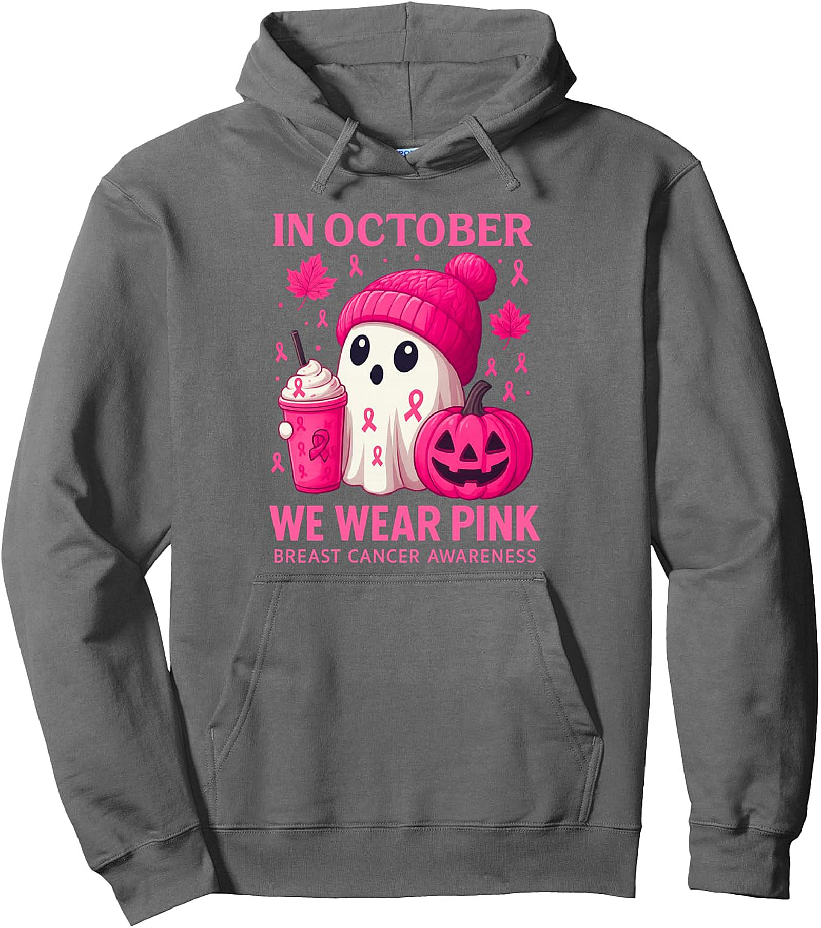 Pink Ribbon Halloween Pullover Hoodie | Breast Cancer Awareness