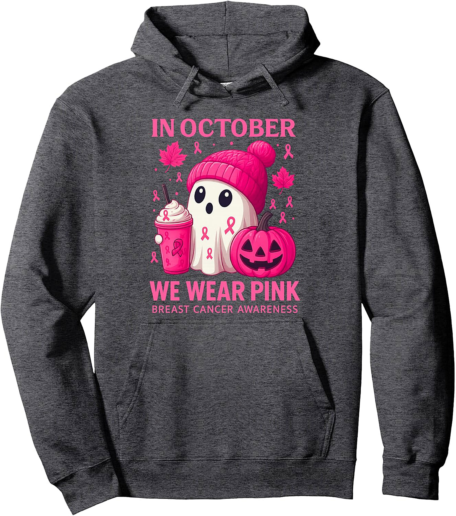 Pink Ribbon Halloween Pullover Hoodie | Breast Cancer Awareness