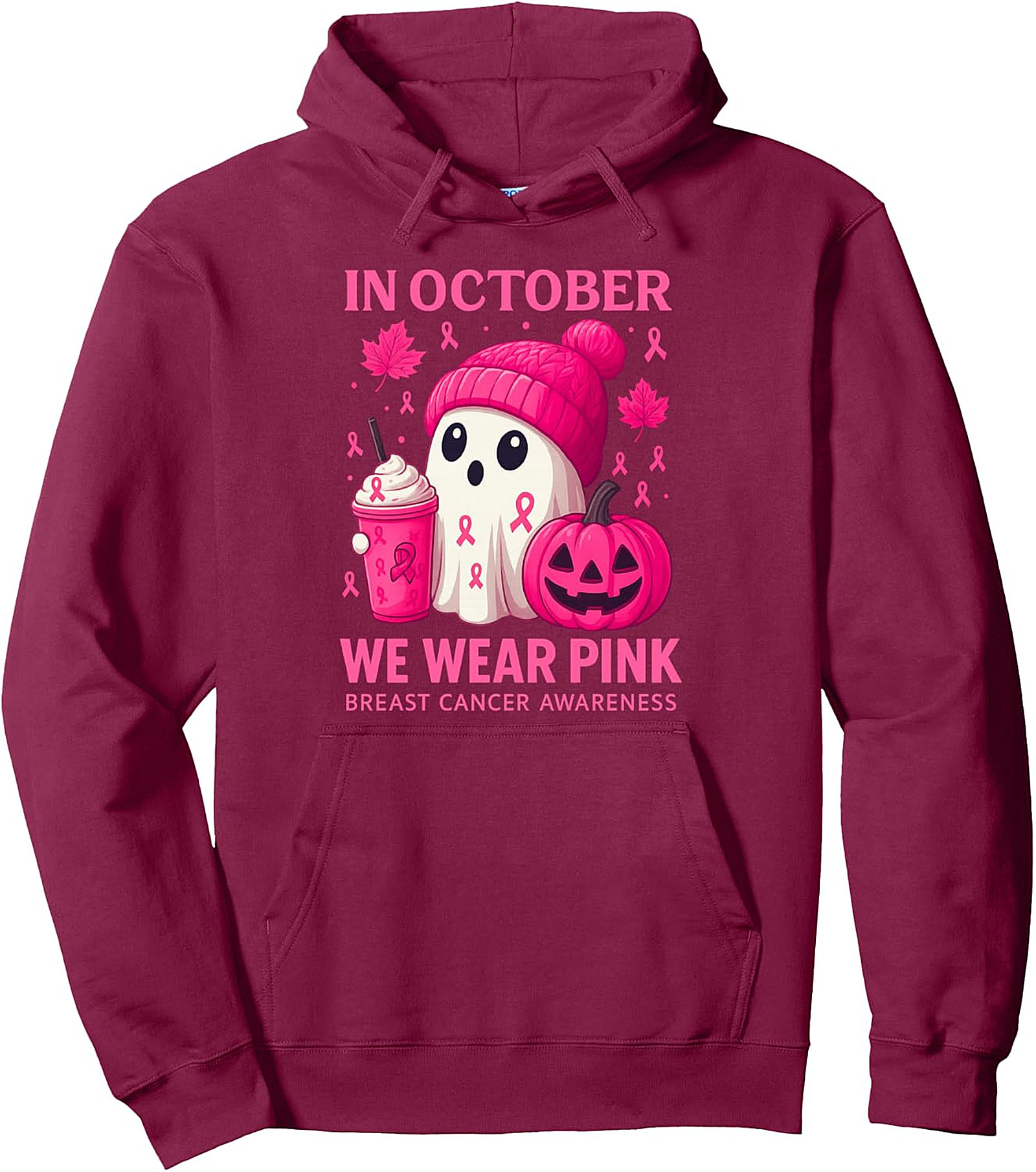 Pink Ribbon Halloween Pullover Hoodie | Breast Cancer Awareness