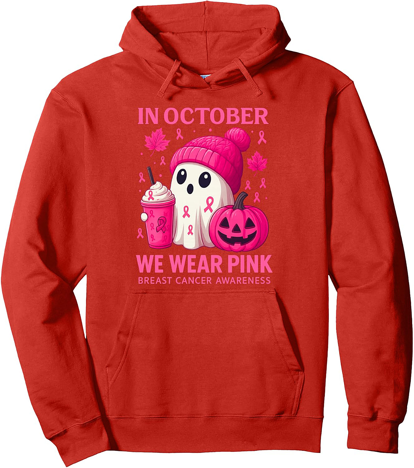 Pink Ribbon Halloween Pullover Hoodie | Breast Cancer Awareness
