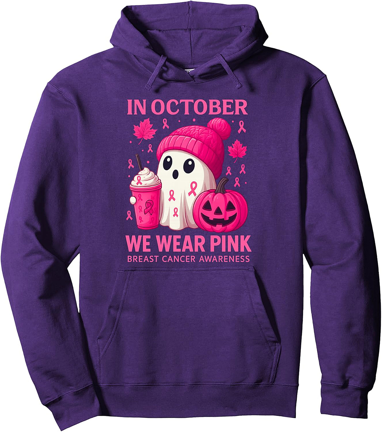 Pink Ribbon Halloween Pullover Hoodie | Breast Cancer Awareness