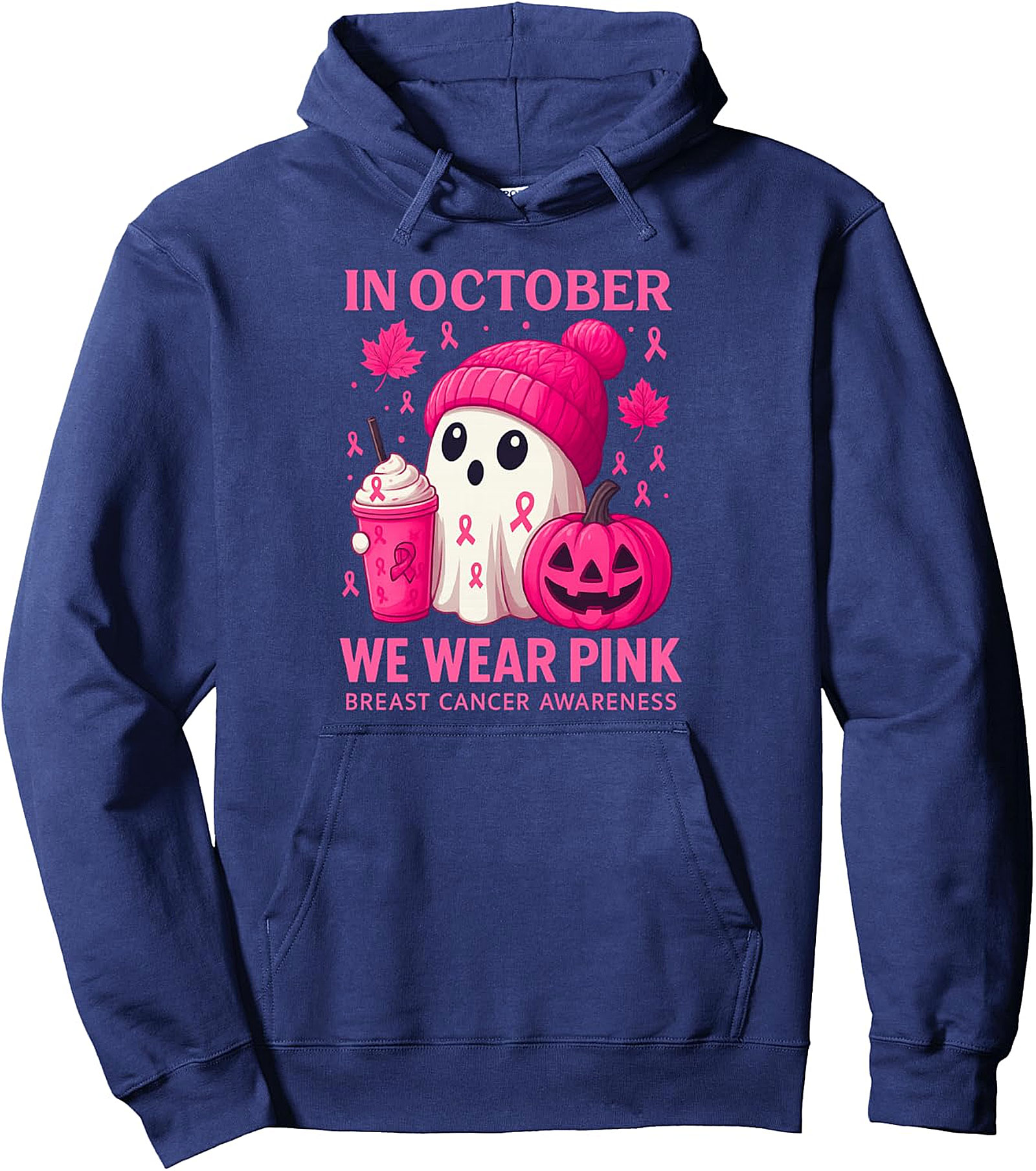 Pink Ribbon Halloween Pullover Hoodie | Breast Cancer Awareness