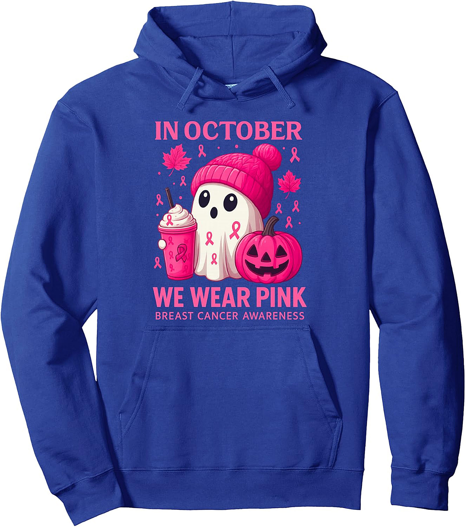 Pink Ribbon Halloween Pullover Hoodie | Breast Cancer Awareness