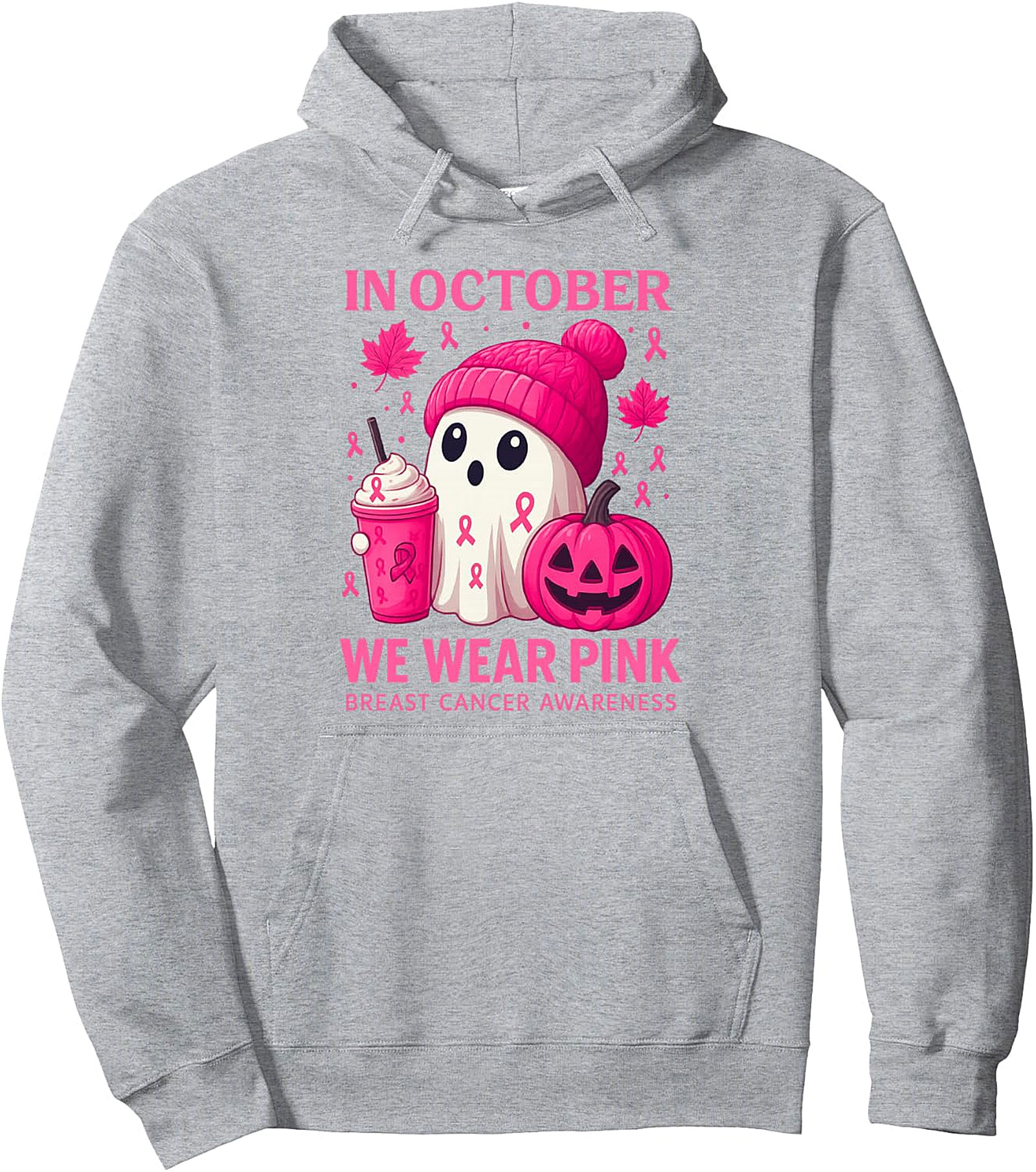 Pink Ribbon Halloween Pullover Hoodie | Breast Cancer Awareness