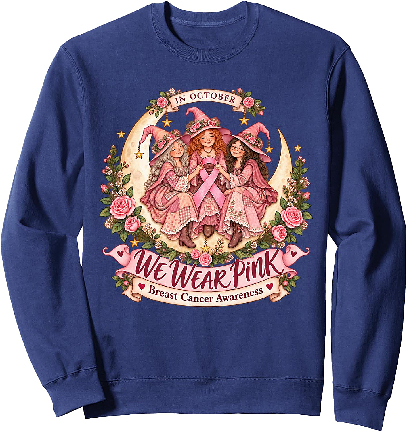 Pink Witch Breast Cancer Awareness Sweatshirt