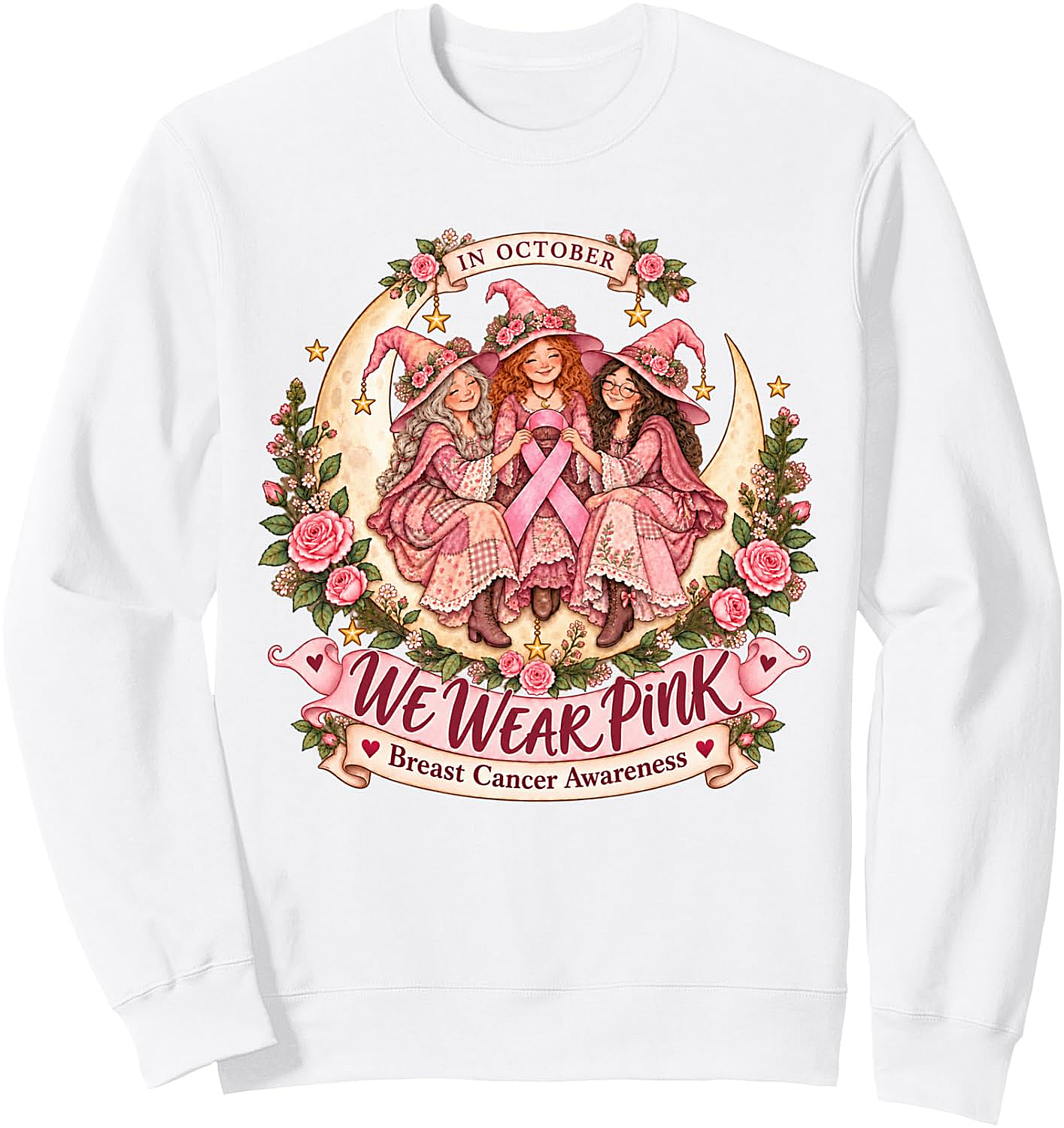 Pink Witch Breast Cancer Awareness Sweatshirt