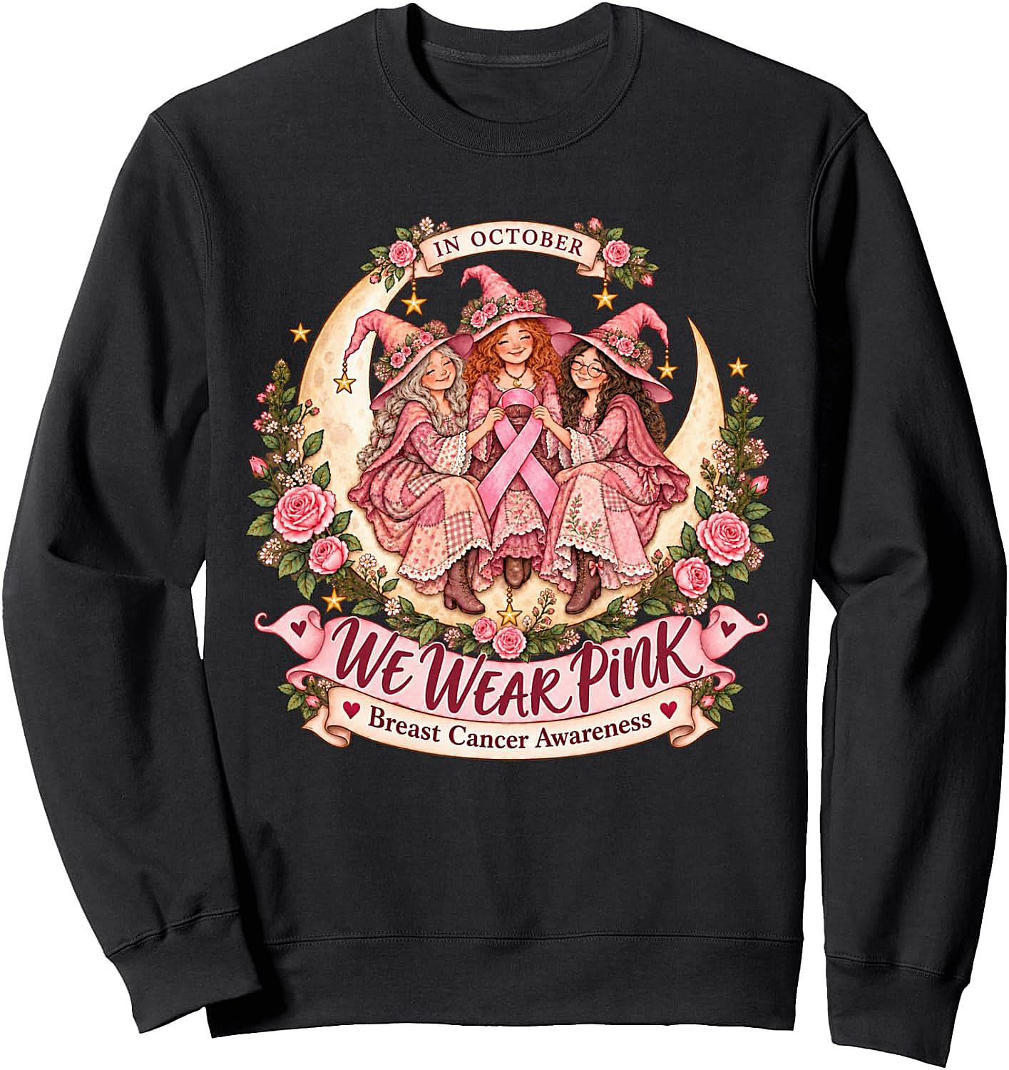 Pink Witch Breast Cancer Awareness Sweatshirt