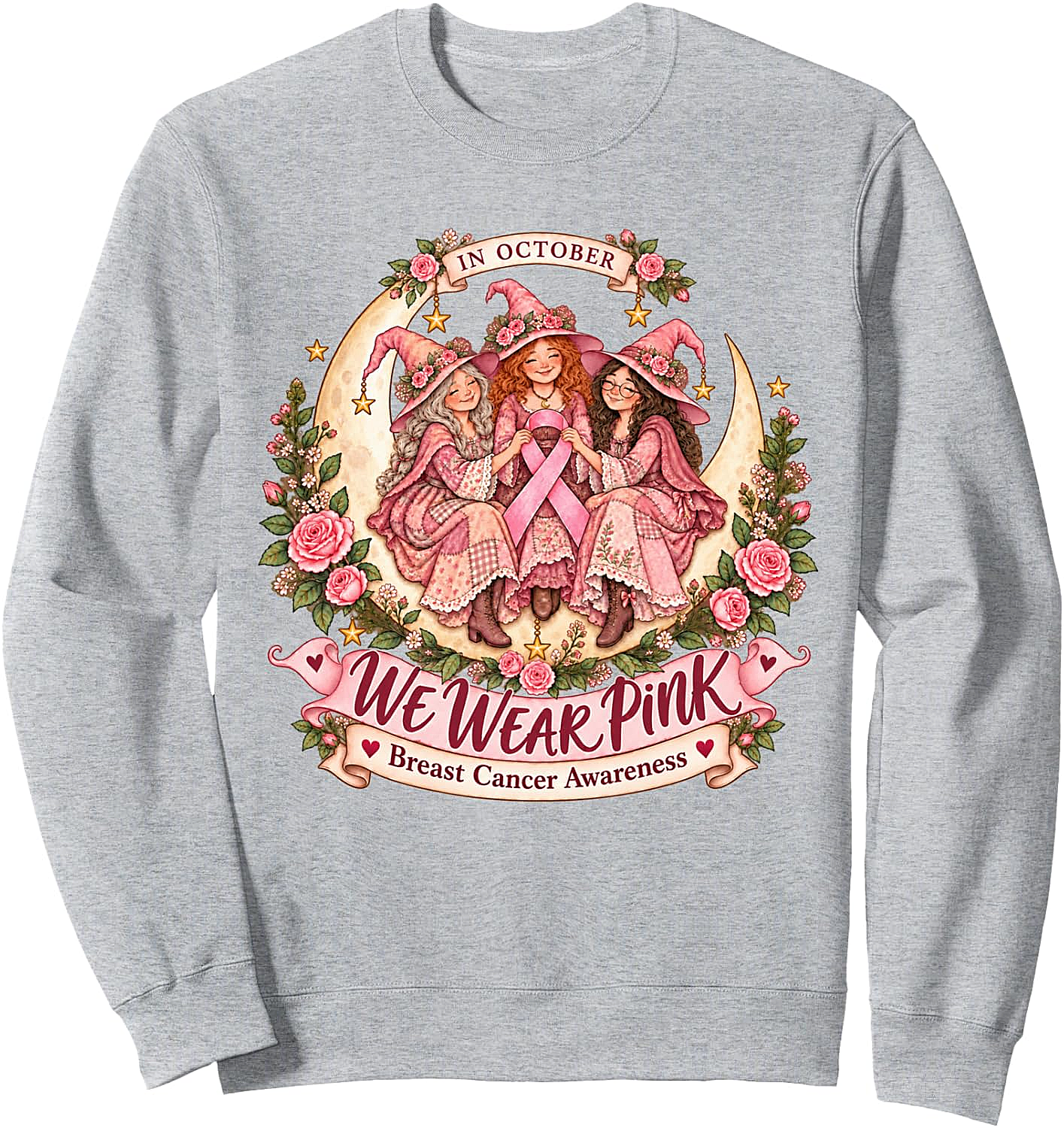 Pink Witch Breast Cancer Awareness Sweatshirt