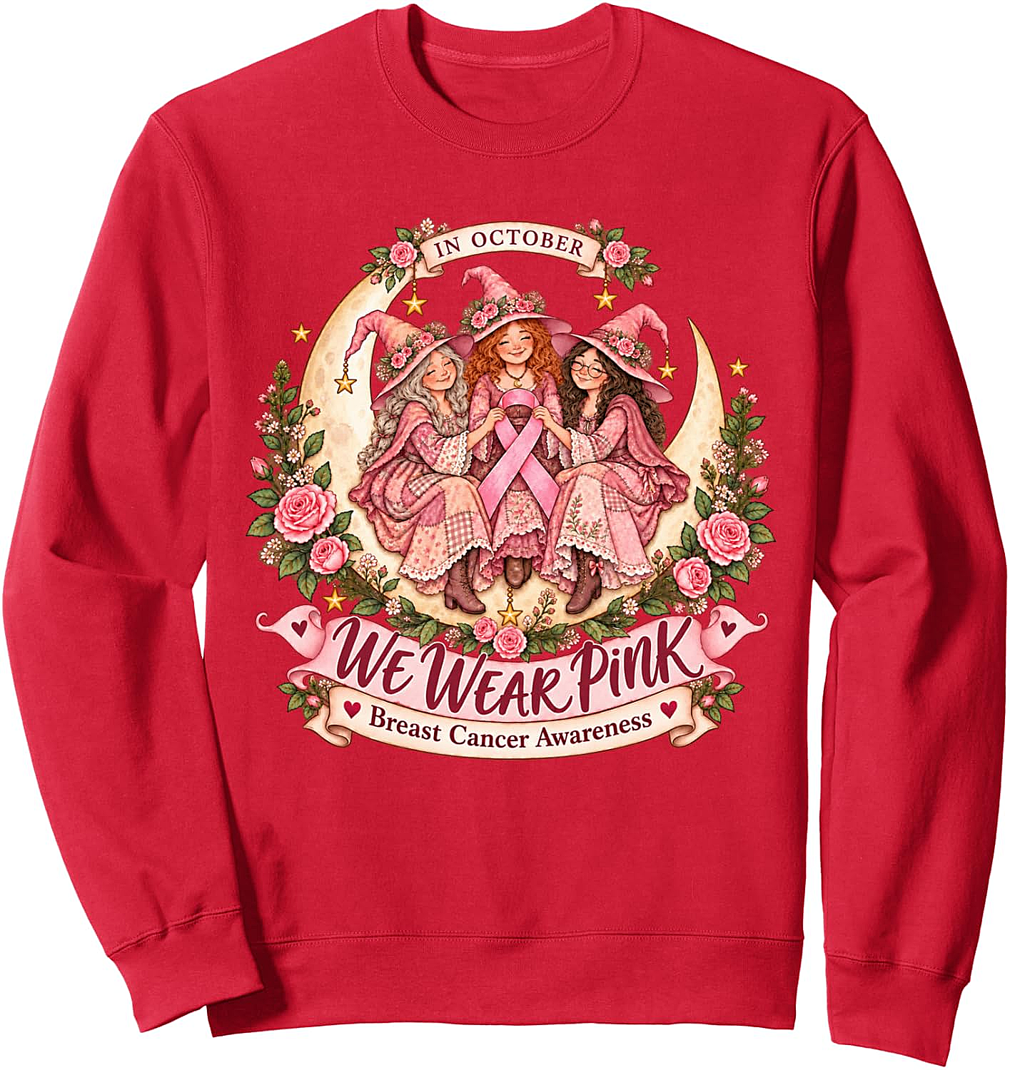 Pink Witch Breast Cancer Awareness Sweatshirt