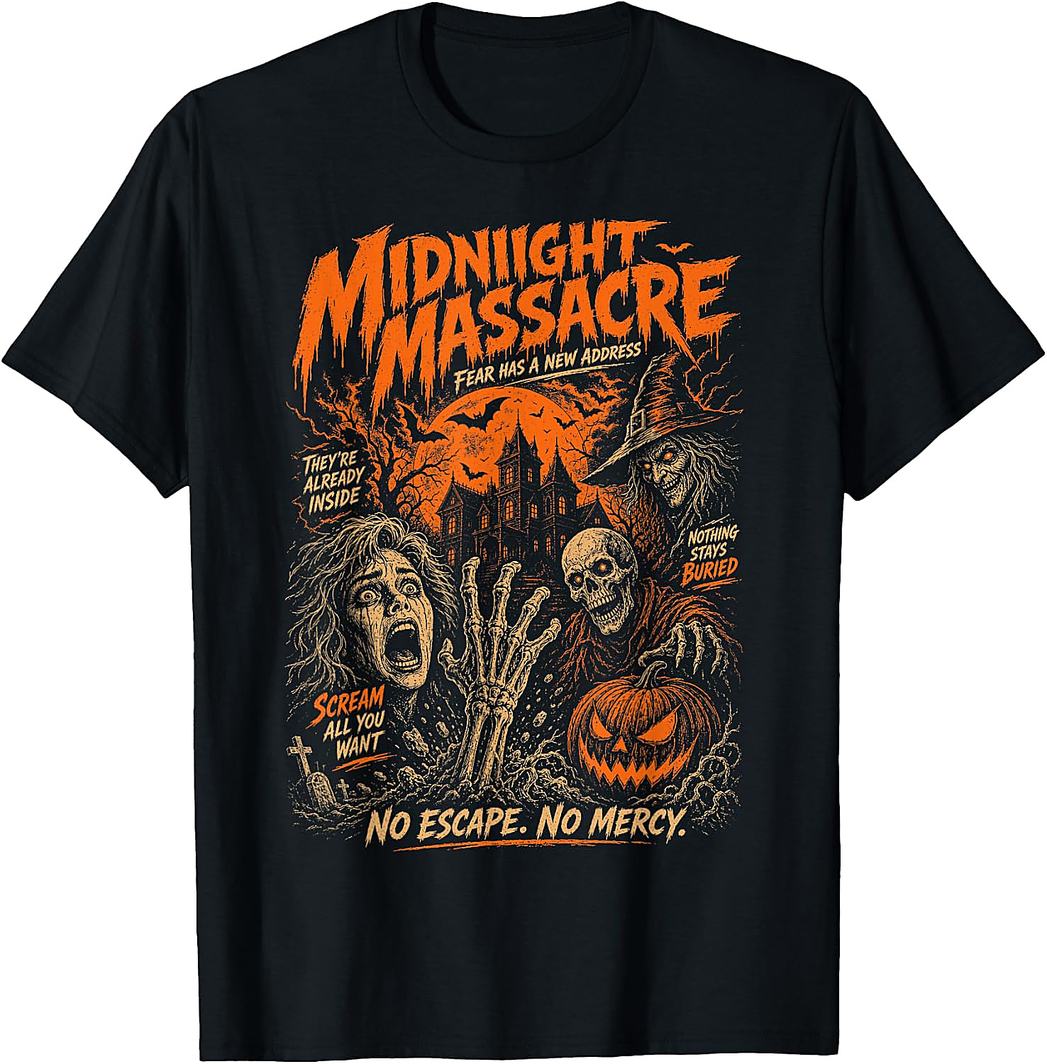 Vintage Horror Halloween T-Shirt | Midnight Massacre Tee