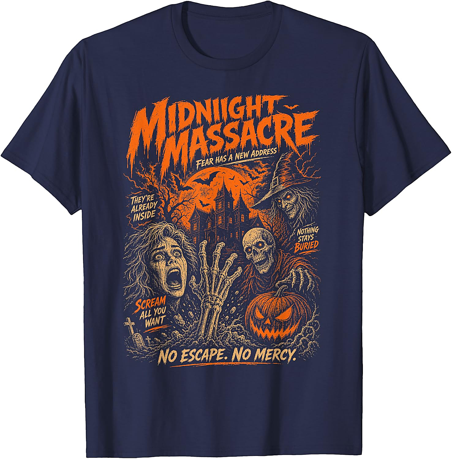Vintage Horror Halloween T-Shirt | Midnight Massacre Tee