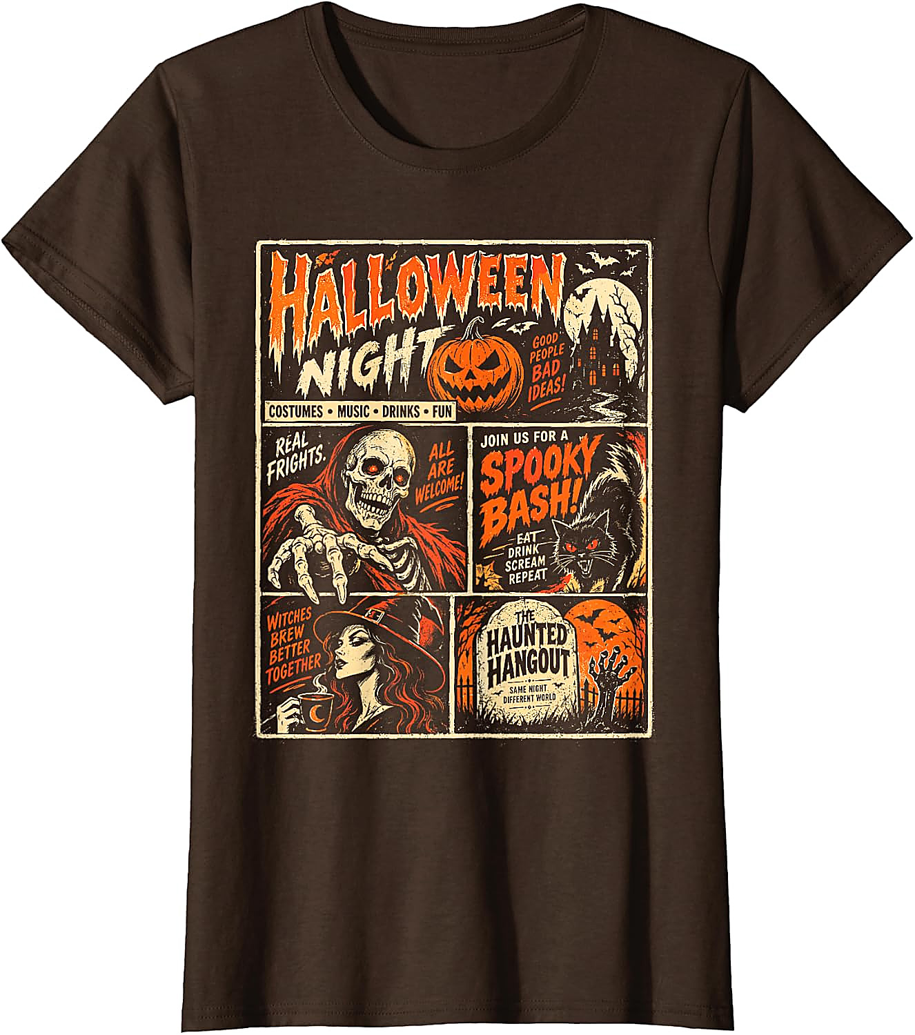 Vintage Halloween Poster T-Shirt | Spooky Horror Graphic Tee