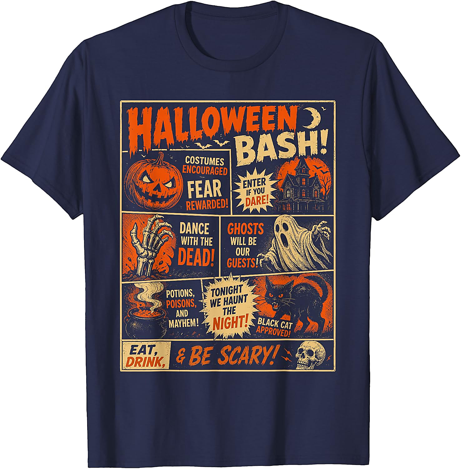 Vintage Halloween Horrorfest Poster T-Shirt
