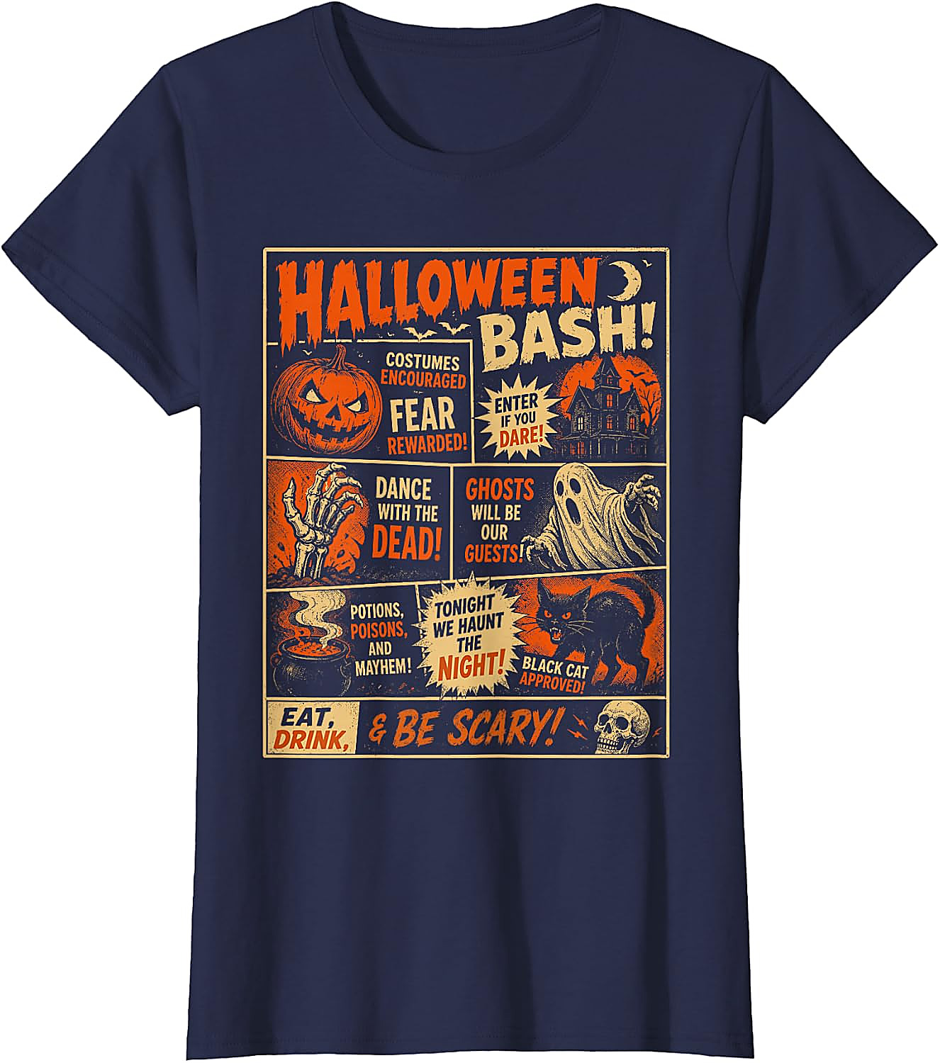 Vintage Halloween Horrorfest Poster T-Shirt