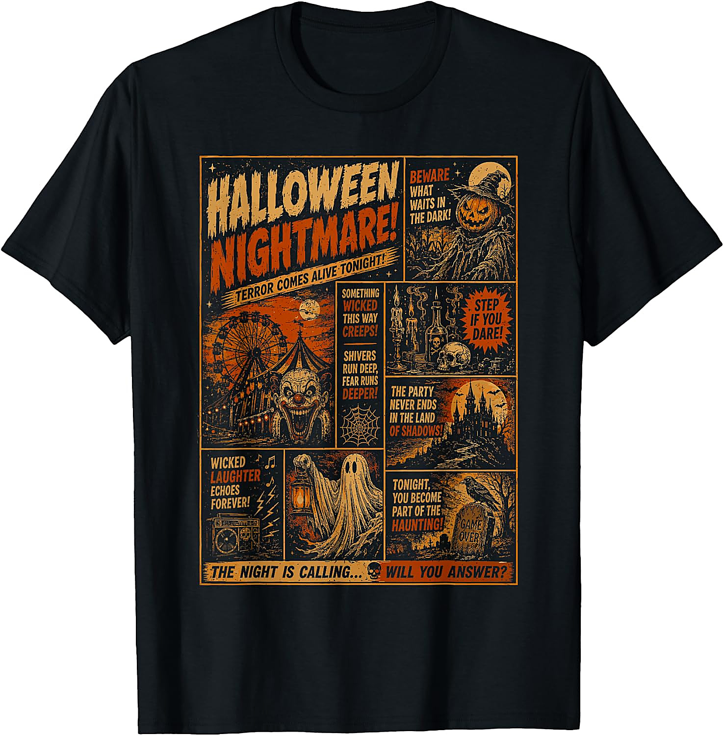 Halloween Vintage Horrorfest Poster T-Shirt | Spooky Tee